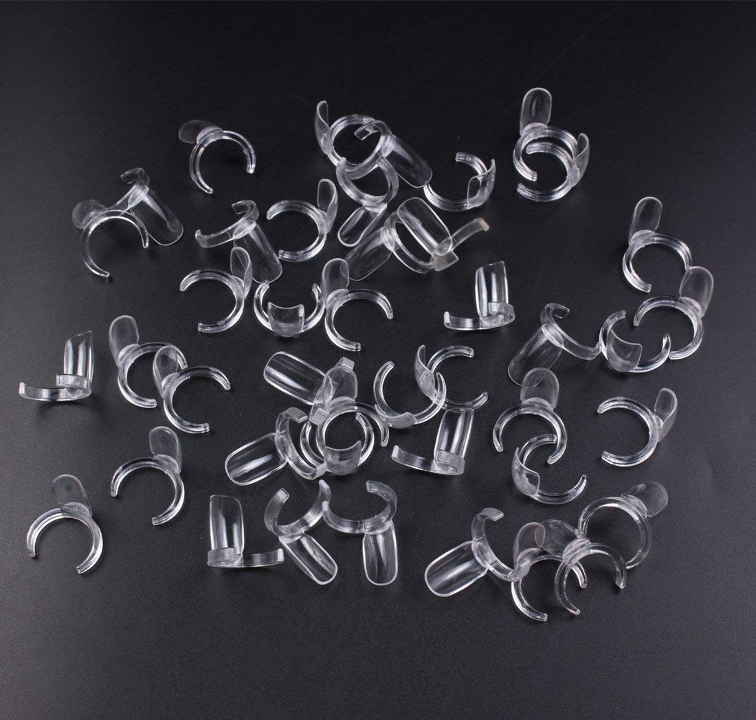 Finger Angel 100 Pcs Clear Polish Nail Display Uv Gel Colour Pops Display Nail Art Ring Style Nail Tips False Nails