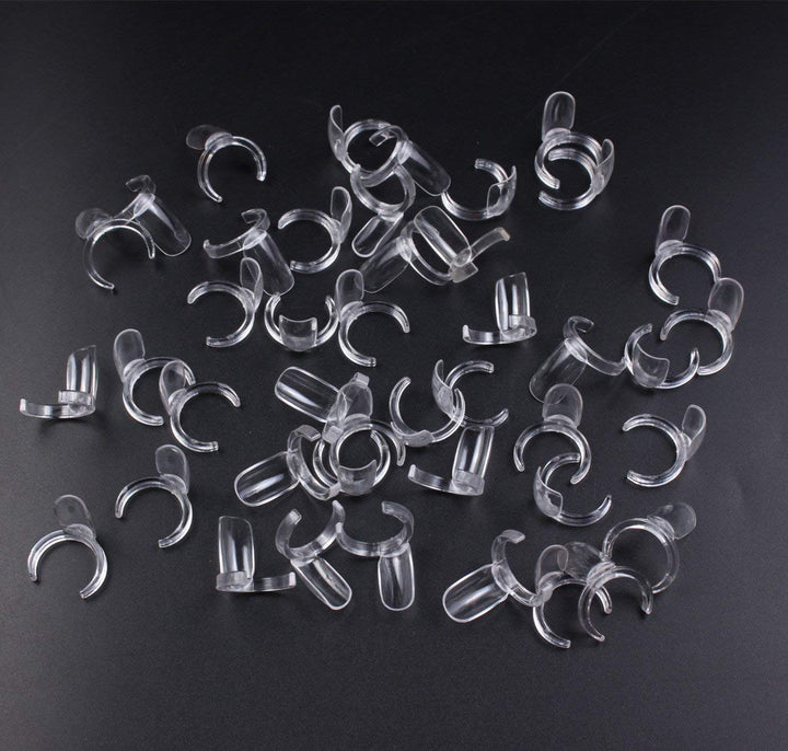 Finger Angel 100 Pcs Clear Polish Nail Display Uv Gel Colour Pops Display Nail Art Ring Style Nail Tips False Nails