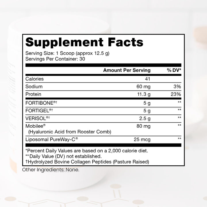 Pure TheraPro Rx TriActive Collagen Plus, Collagen Powder for Hair, Skin, Nails, Bones & Joints, Hydrolyzed Collagen Powder w/Patented Peptides, Unflavored Multi Collagen Protein Powder, 30 Servings
