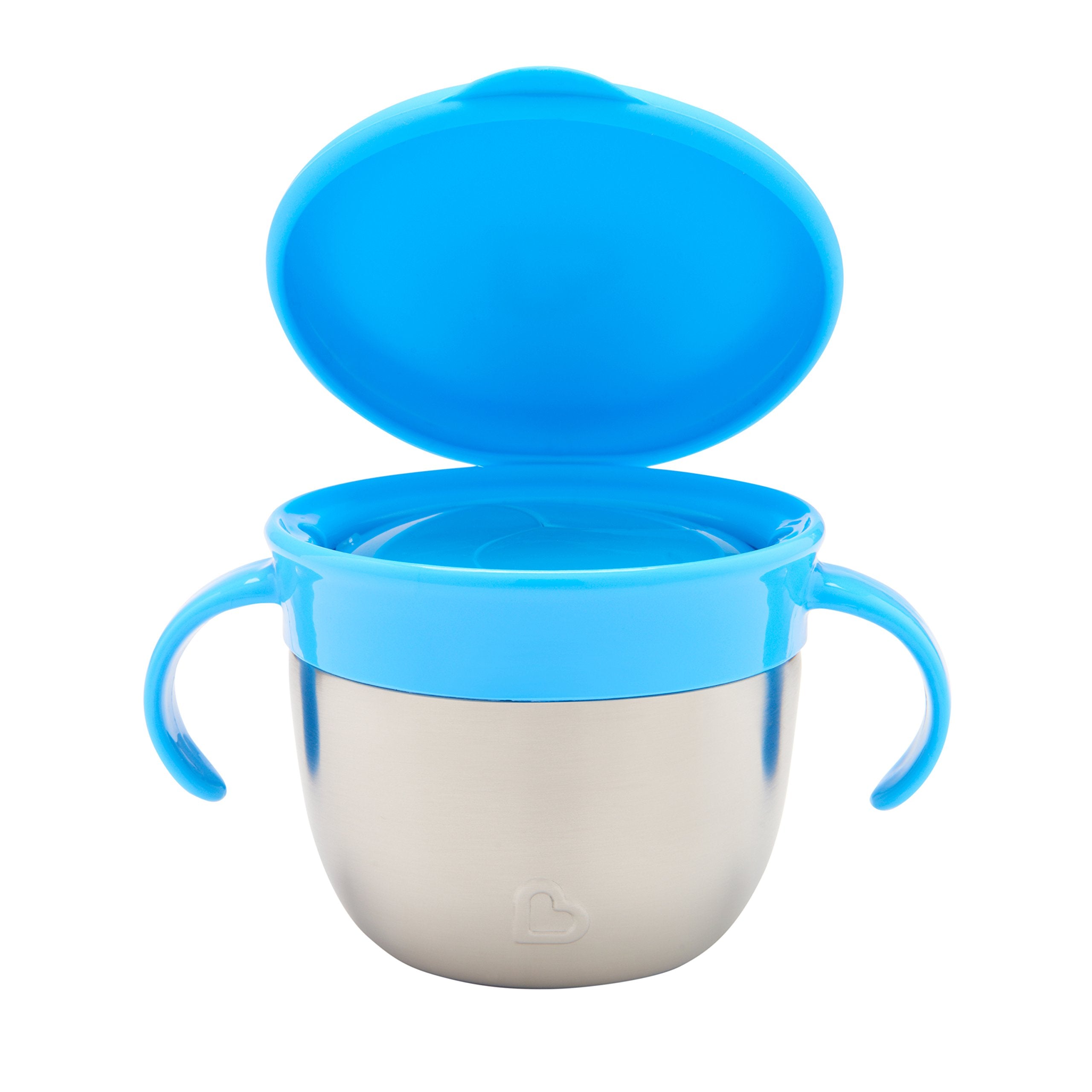 Munchkin® Snack+™ Stainless Steel Snack Catcher Cup with Lid, 9 Ounce, Blue, 1 Pack