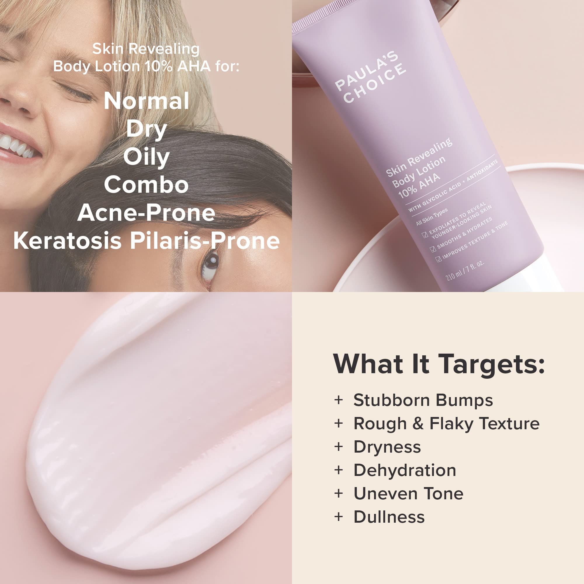 Paula's Choice Skin Revealing Body Lotion 10% AHA, Glycolic Acid & Shea Butter Exfoliant, Moisturizer for Keratosis Pilaris (KP) Prone Skin, 7 Ounce