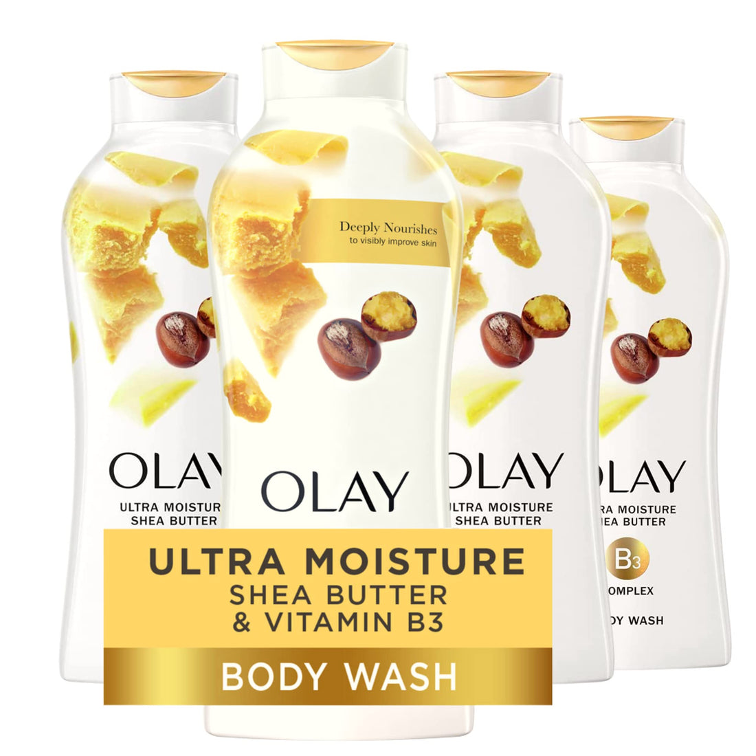 Olay Ultra Moisture Shea Butter Body Wash, 22 oz, (4 Count)