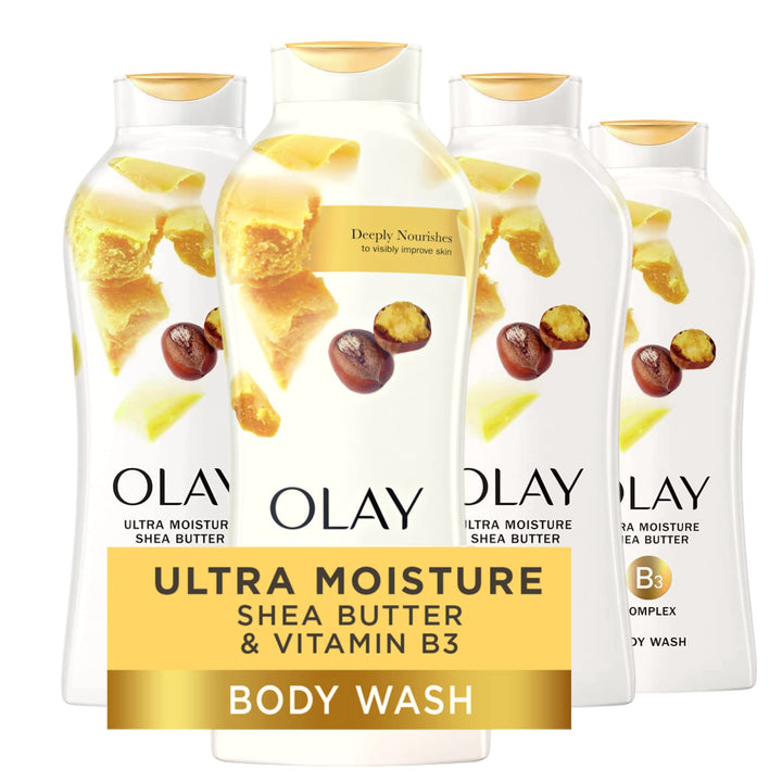 Olay Ultra Moisture Shea Butter Body Wash, 22 oz, (4 Count)
