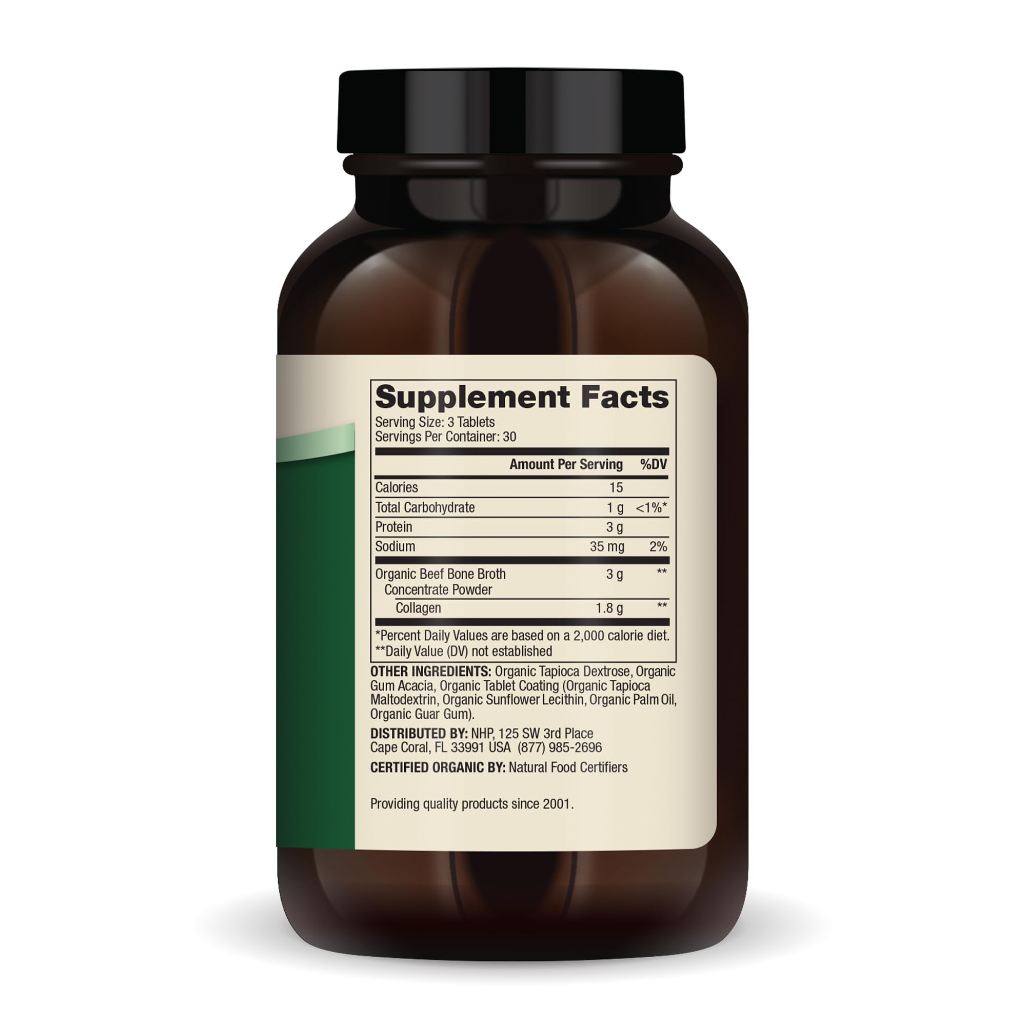 Dr. Mercola Organic Bone Broth Collagen, 30 Servings (90 Tablets), Organically Raised Grass-Fed Beef, Dietary Supplement, Supports Bone and Joint Comfort, USDA Organic, Non-GMO