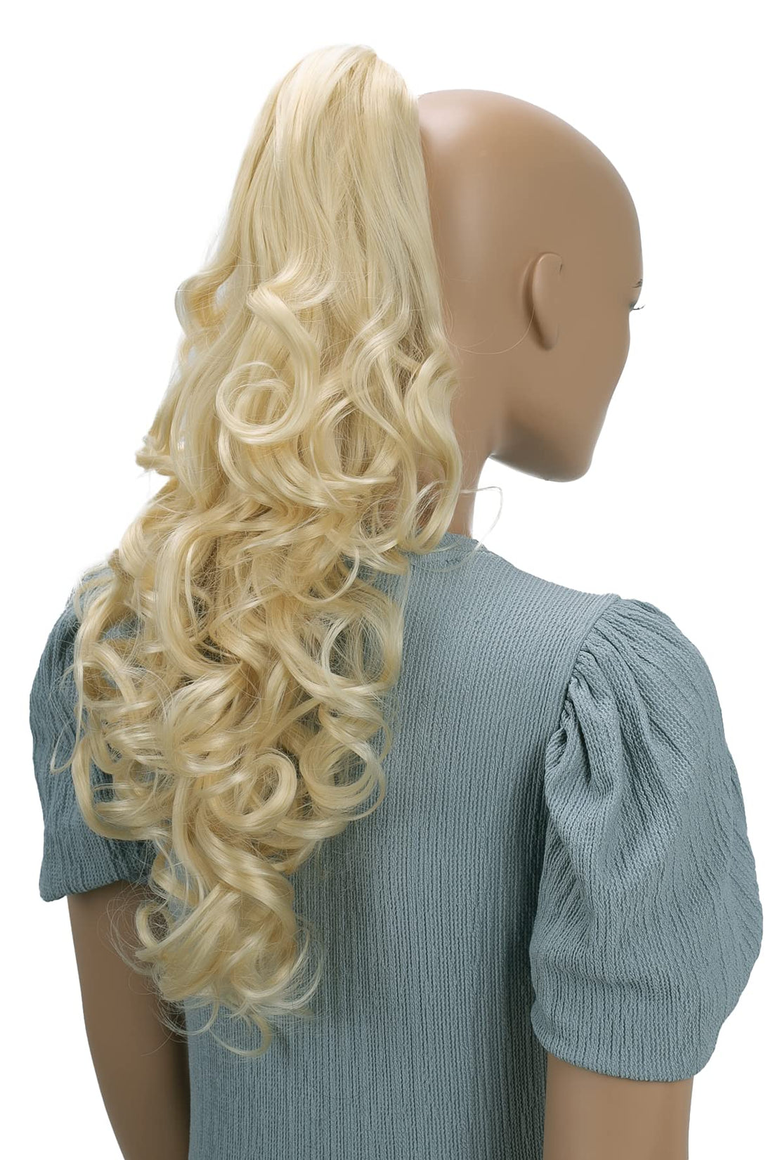 platinblond #613HT613 : PRETTYSHOP 24 Hair Piece Pony Tail Extension Very Long & Voluminous Curly Or Wavy Heat-Resisting HT613