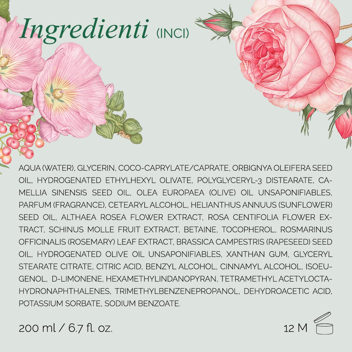 3 Rosa (Three Pinks) Perfumed Body Cream by Lââ‚¬â„¢Erbolario Lodi