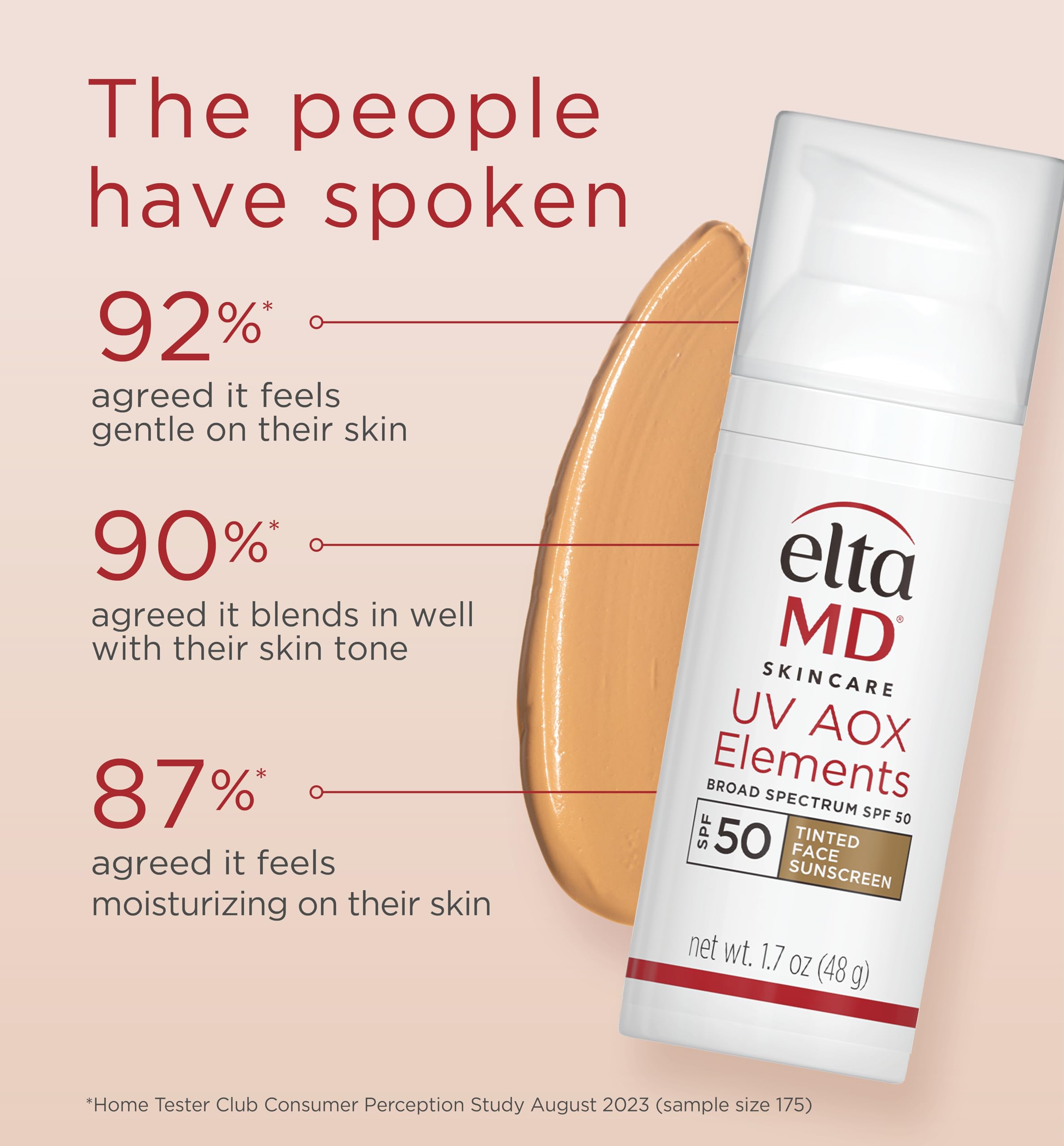 EltaMD UV AOX Elements Tinted Mineral Face Sunscreen, SPF 50, Tinted Sunscreen for Face with Antioxidants, 1.7 oz Pump