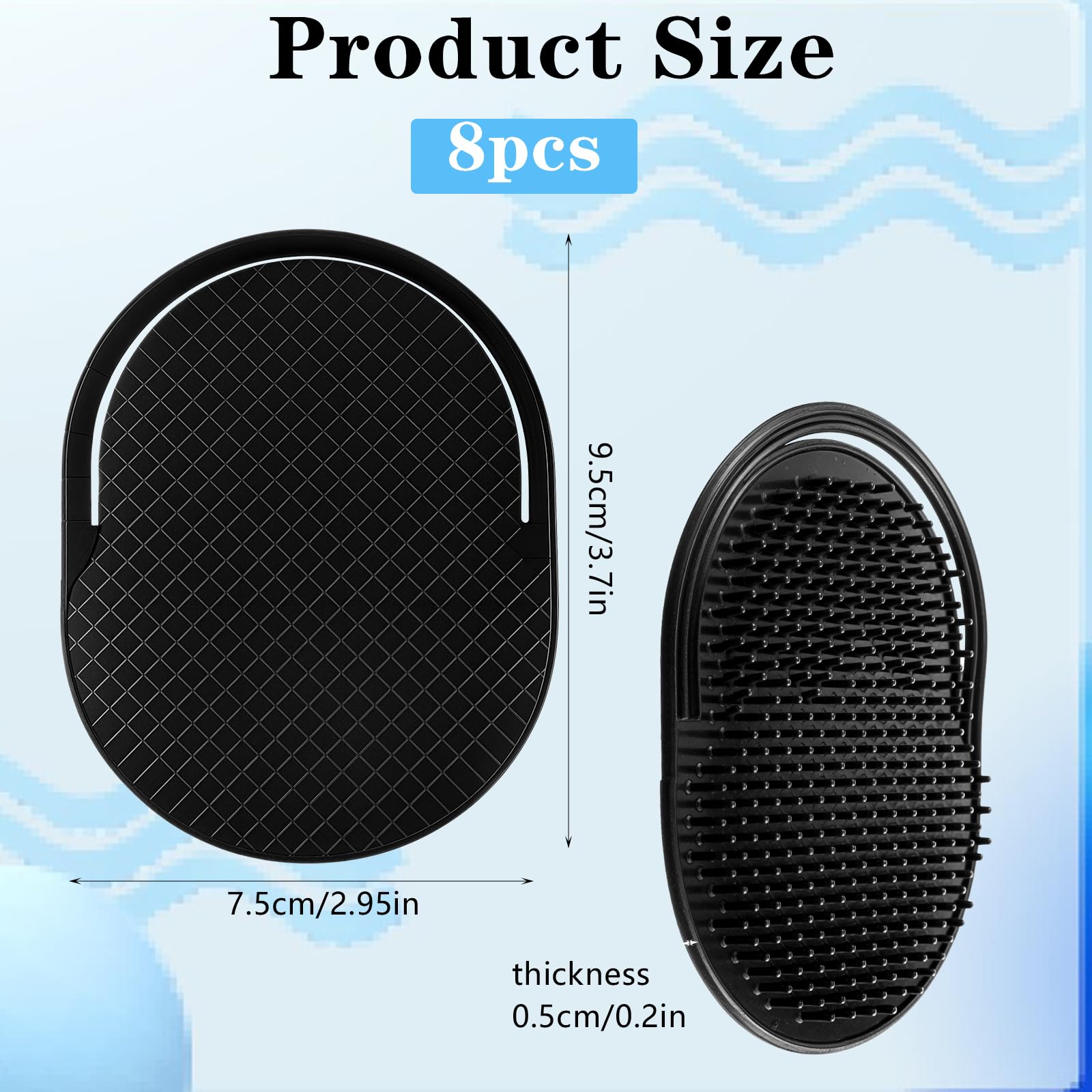 JIEYAO 8 Pcs Palm Combs for Men, Multiple Hand Combs, Portable Shampoo Comb Massager Hair Brush Comb Scalp Wave Brush Beard Grooming Palm Hair Brush for Home Office Travel Pets