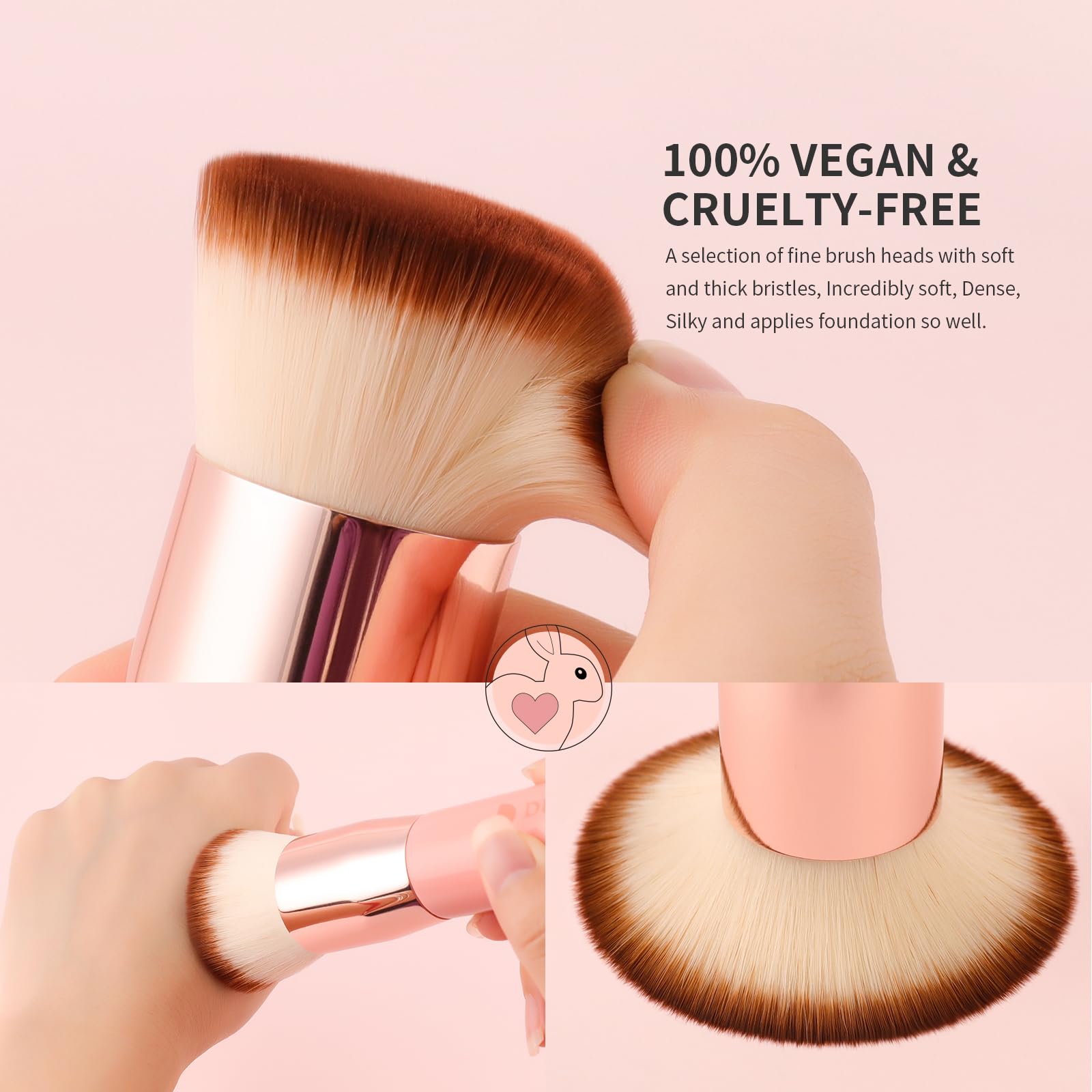 DUcare Kabuki Foundation Brush Makeup Brushes Synthetic Buffing Stippling Professional Liquid Blending Mineral Powder Makeup Tools