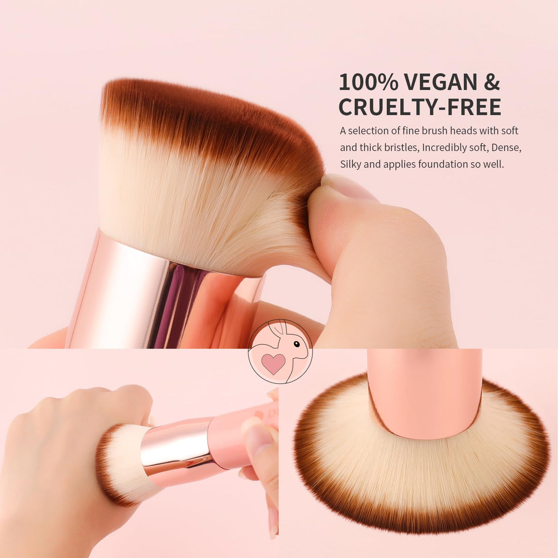 DUcare Kabuki Foundation Brush Makeup Brushes Synthetic Buffing Stippling Professional Liquid Blending Mineral Powder Makeup Tools