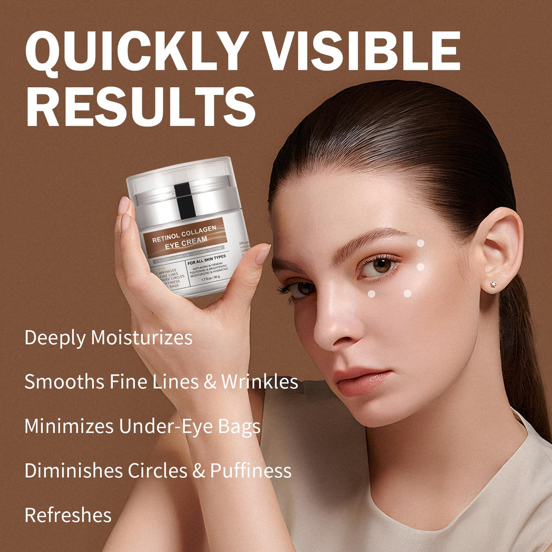 Retinol Eye Cream for Dark Circles and Puffiness Bags, Caffeine Eye Creams with Collagen,Vitamin C & E,Avocado,Under Eyes Repair Creams, Anti Aging Wrinkle Eye Cream for Women Men Christmas Gifts