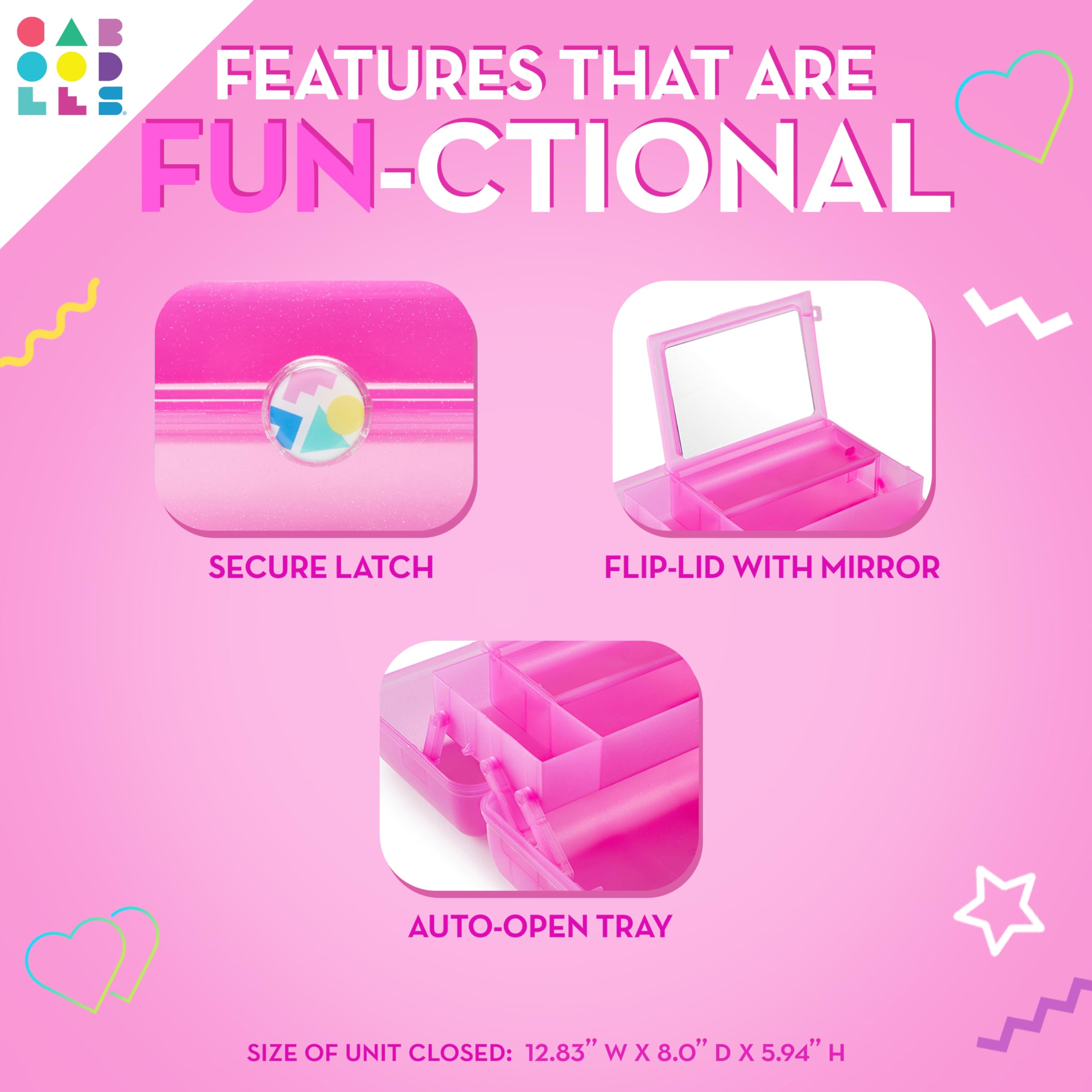 Caboodles On-The-Go Girl Hot Pink Sparkle Jellies Vintage Case, 1 Lb