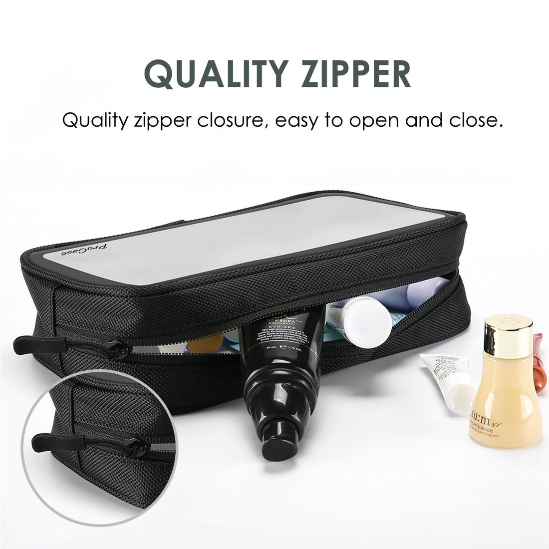 ProCase TSA Approved Travel Toiletry Bag Pouch, Matte Clear Travel Organizer Airport Carry-On Checkpoint Airline Compliant Storage Bag for Toiletries Liquids Creams and Cosmetics