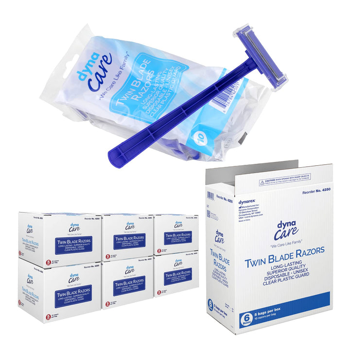 Dynarex Razors, Twin Blade, 50-Count (Pack of 6)
