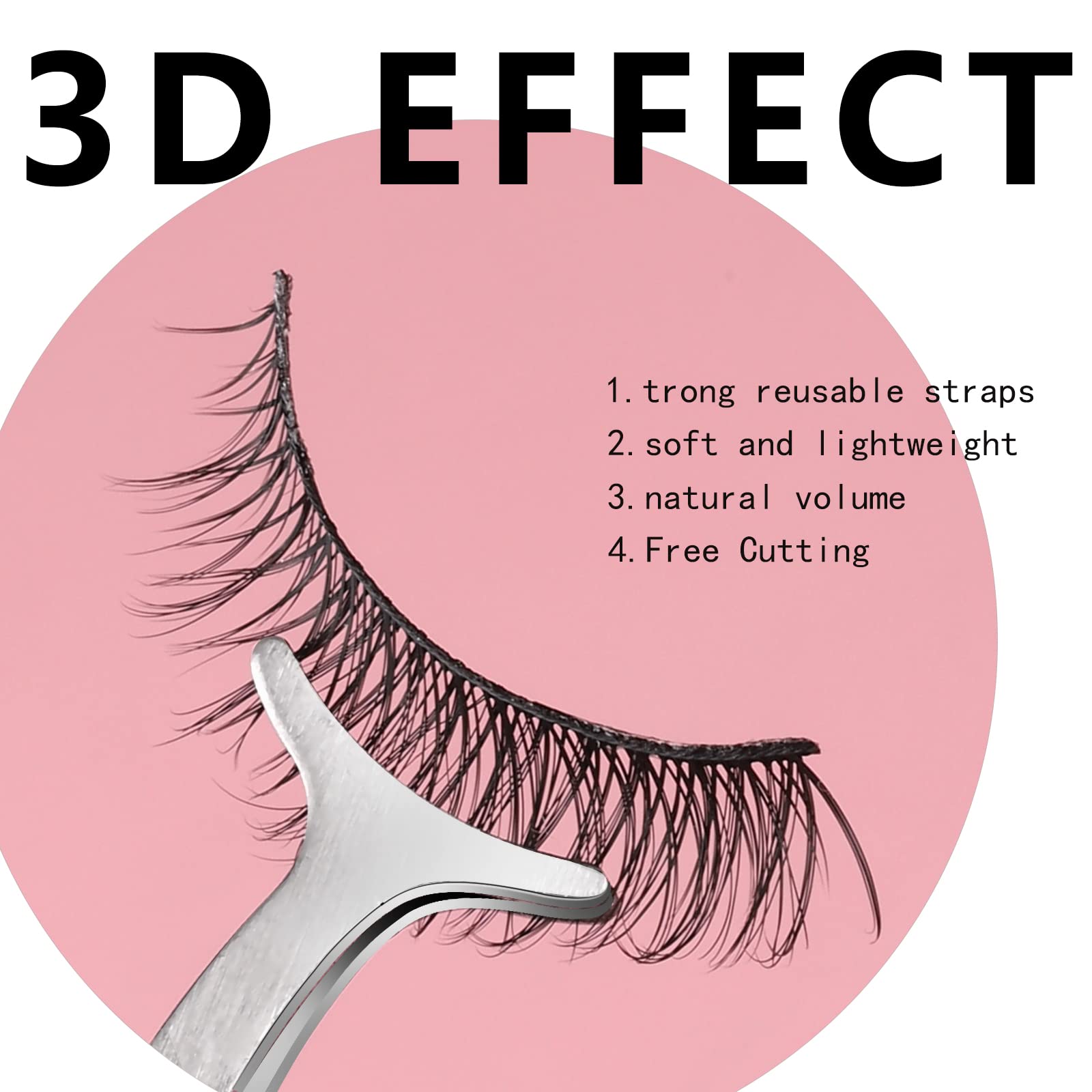 Teenitor Mink Lashes False False Eyelashes Natural Look Fake Lashes, Wispy Mink Lashes Faux Fluffy Eyelashes Mink Eyelashes Pack with Brush, Applicator