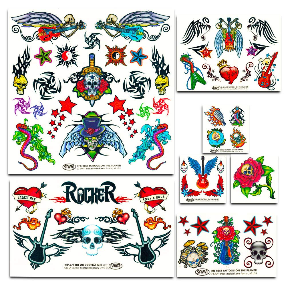 Savvi Classic Tattoos Party Pack (3 Full Sized Bags ~ 125 Tattoos)