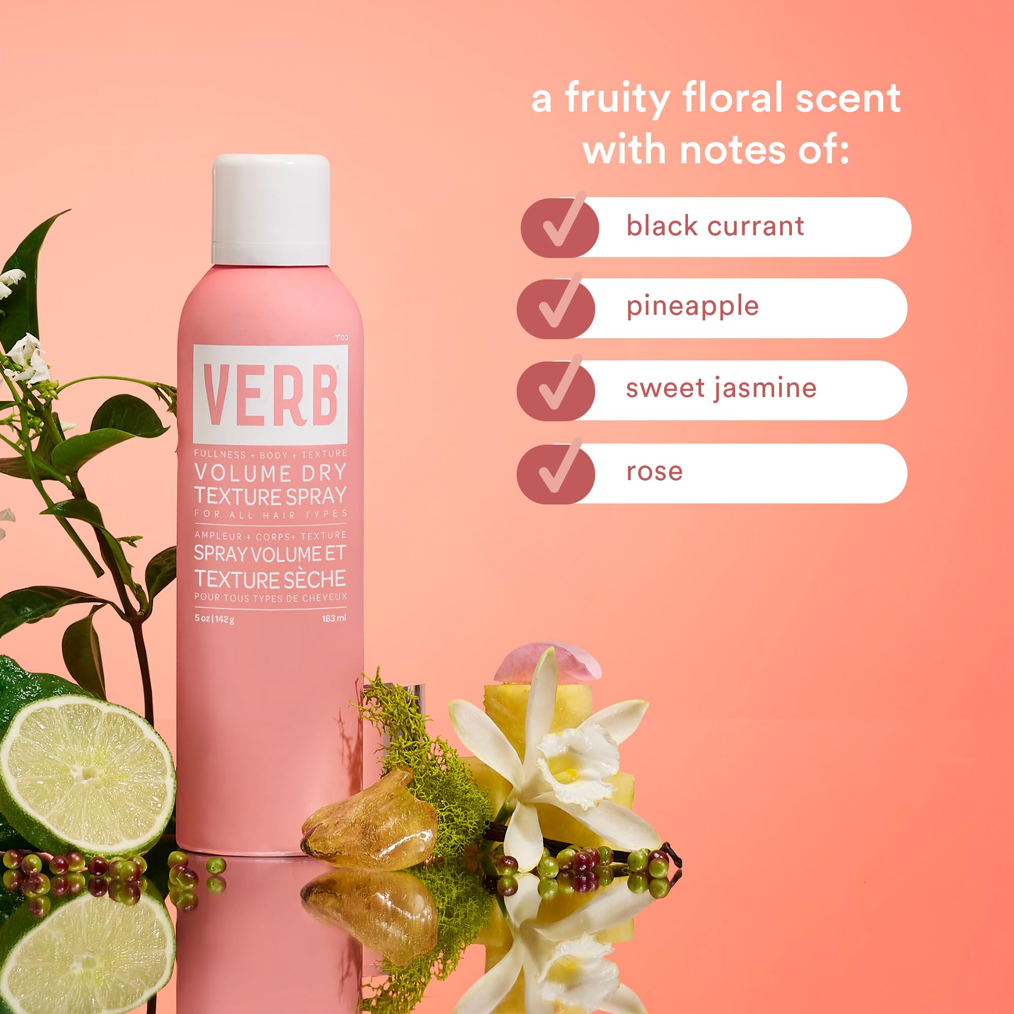 VERB Volume Dry Texture Spray, 5 oz- Boosts Volume, Adds Fullness & Weightless Grit - Sulfate, Paraben and Gluten Free