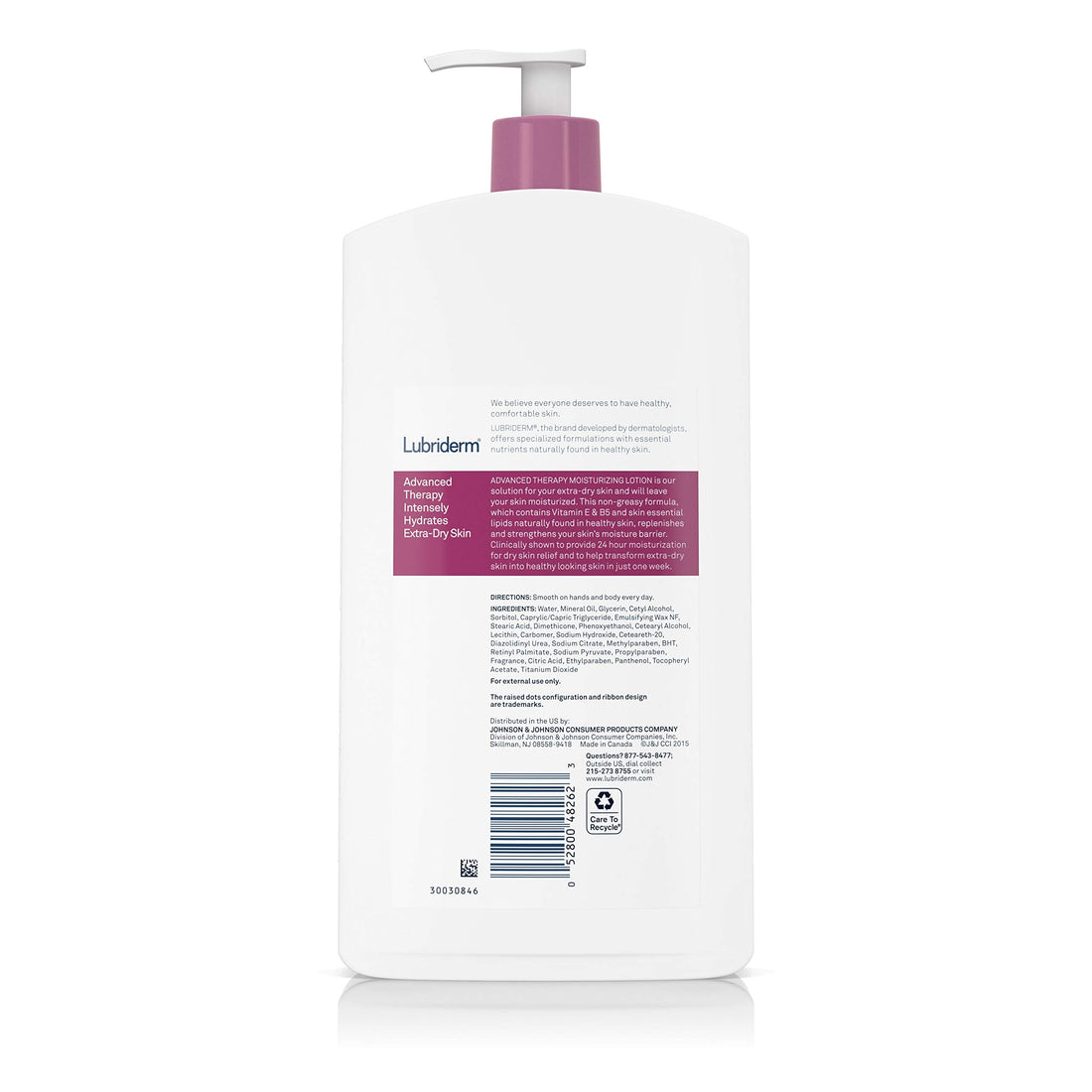 Lubriderm Advanced Therapy Moisturizing Lotion with Vitamins E and B5, Deep Hydration for Extra Dry Skin, Non-Greasy Formula, 24 fl. oz