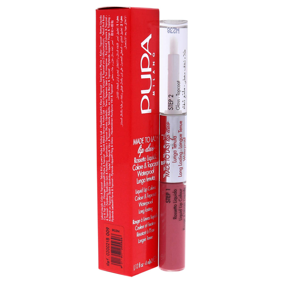 Pupa Milano Made To Last Lip Duo - Comfortable Liquid Lip Color with Top Coat - Waterproof - Long Lasting Hold - Ultra Shiny, Latex Effect Make-Up Result - 009 Sweet Pink - 0.13 Oz,I0111651