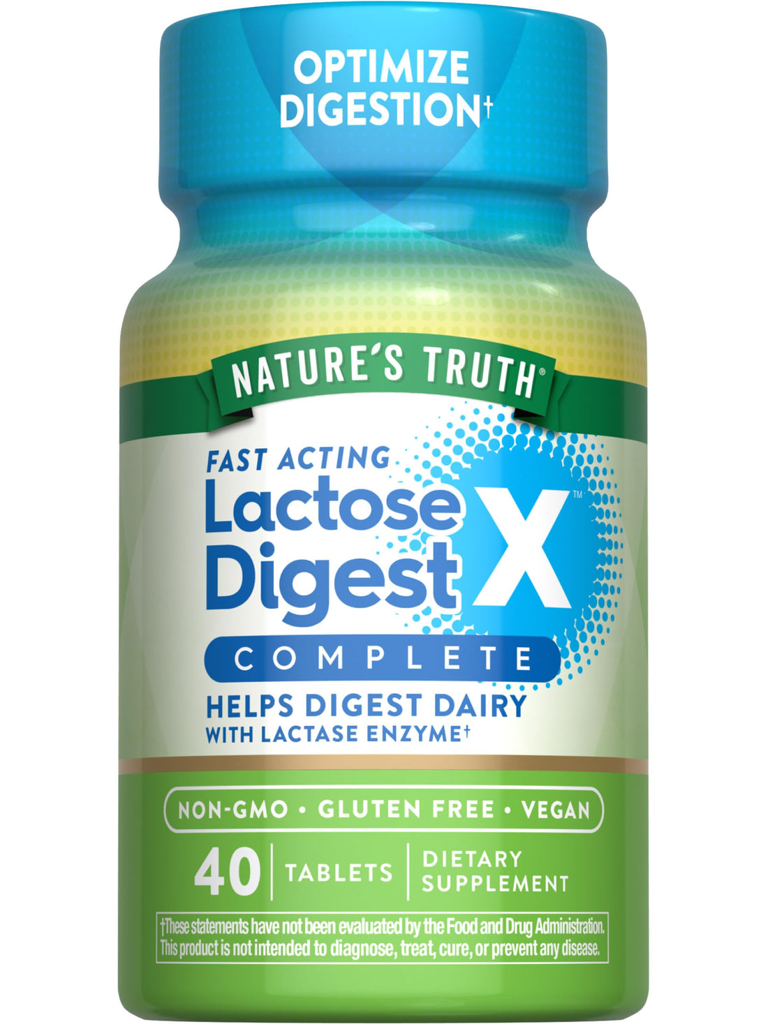 Nature's Truth Lactose Digest Tablets | 40 Pills | with Lactase Enzyme | Vegan, Non-GMO & Gluten Free Supplement