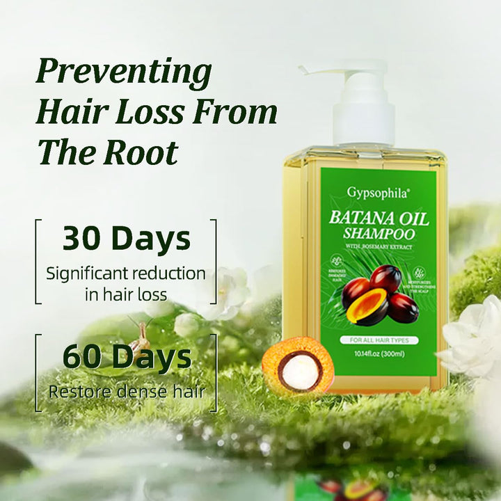 Gypsophila 2 Pack Batana Oil Shampoo for Hair Growth, Shampoo Para La Caída Del Cabello – Nourishing & Rejuvenating for Softness & Volume, Suitable for Men & Women