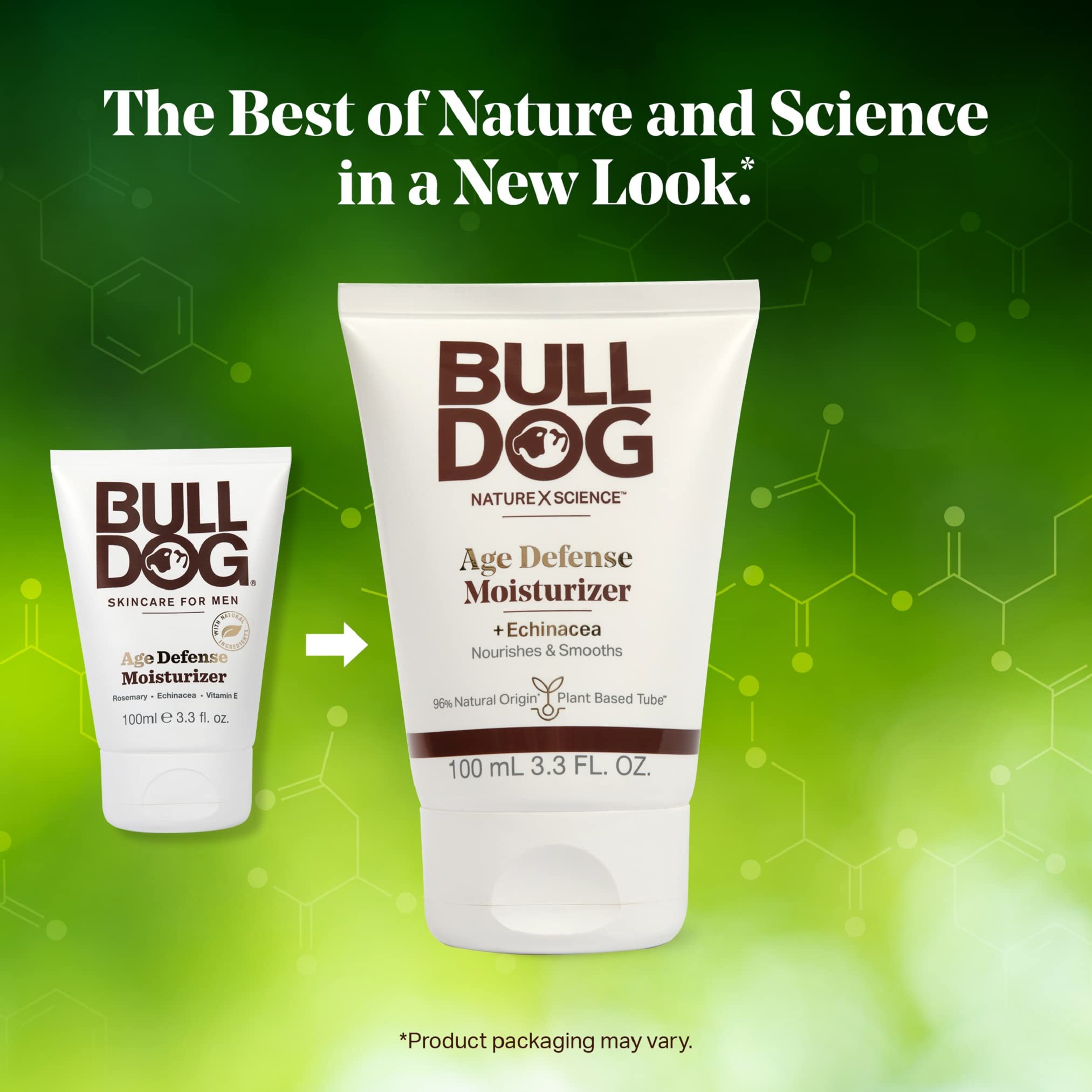 Bulldog Mens Skincare and Grooming Age Defense Moisturizer with Vitamin E, 3.3 Fl. Oz. - Pack of 2