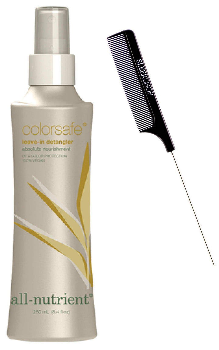 All Nutrient Colorsafe Leave-in Detangler, Color Safe Leave In Conditioner Spray (w/Sleek Comb) Haircolor UV+ Color Protection, 100% Vegan (8.4 OZ / 250 ML)