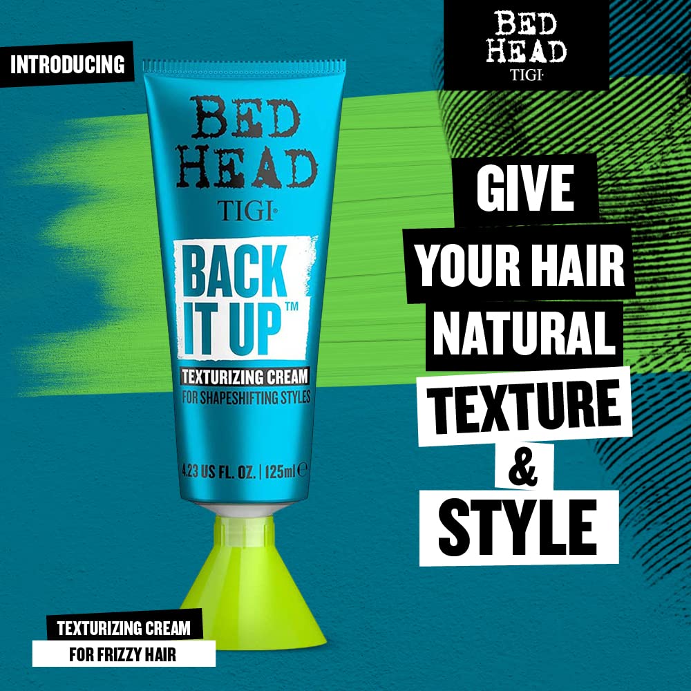 Bed Head TIGI Back It Up Texturising Hair Cream for Shapeshifting Style with Baobab Fruit Extract, Long Lasting Hold, Texture & Definition, Controls Frizz, Hair Shaping Cream for Styling, 125 ml
