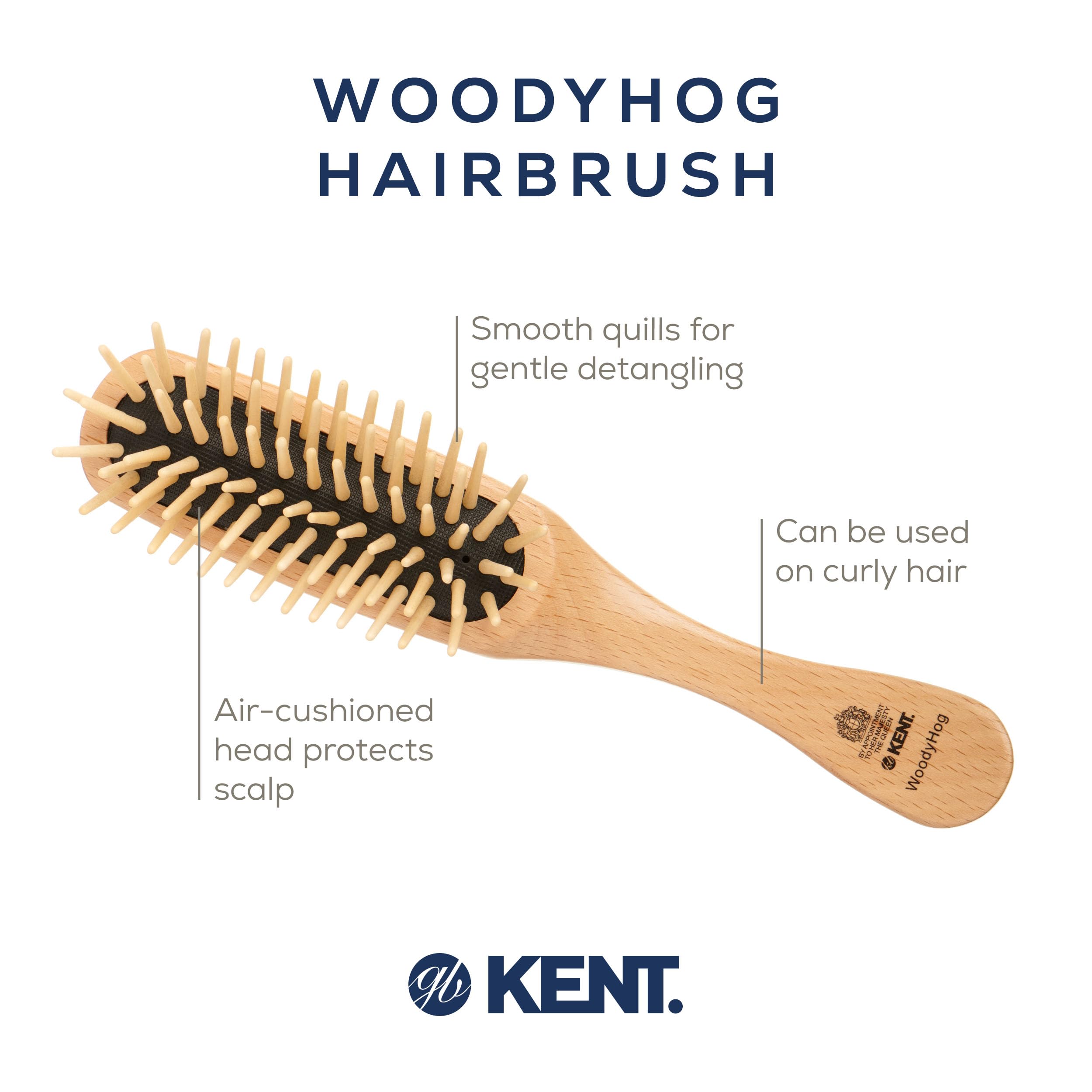 Kent hog Authentic Rosewood Handbag Brush, Wood