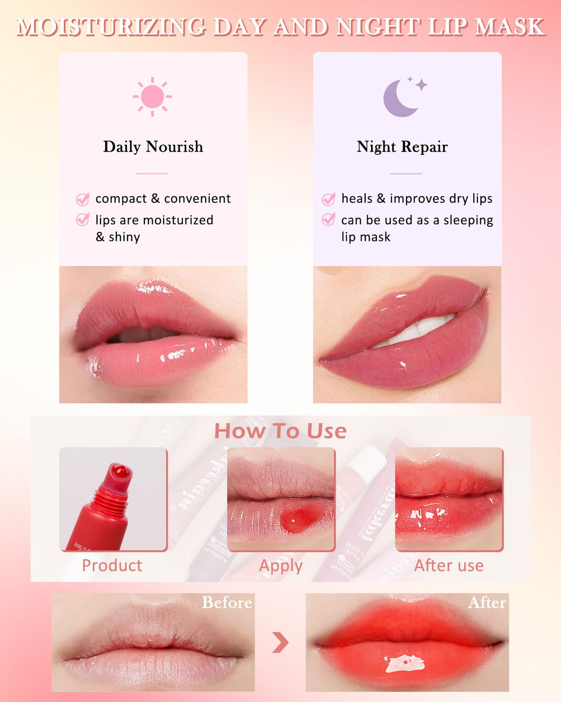 Lip Butter Balm Vanilla Beige,Hydrating Tinted Butter Lip Gloss,Sheer Lipgloss Lip Care Moisturizer,Smooth Lip Treatment,Jelly Yummy Glow Reviver Fat Lip Oil,Women's Day Makeup Gift for Women-02