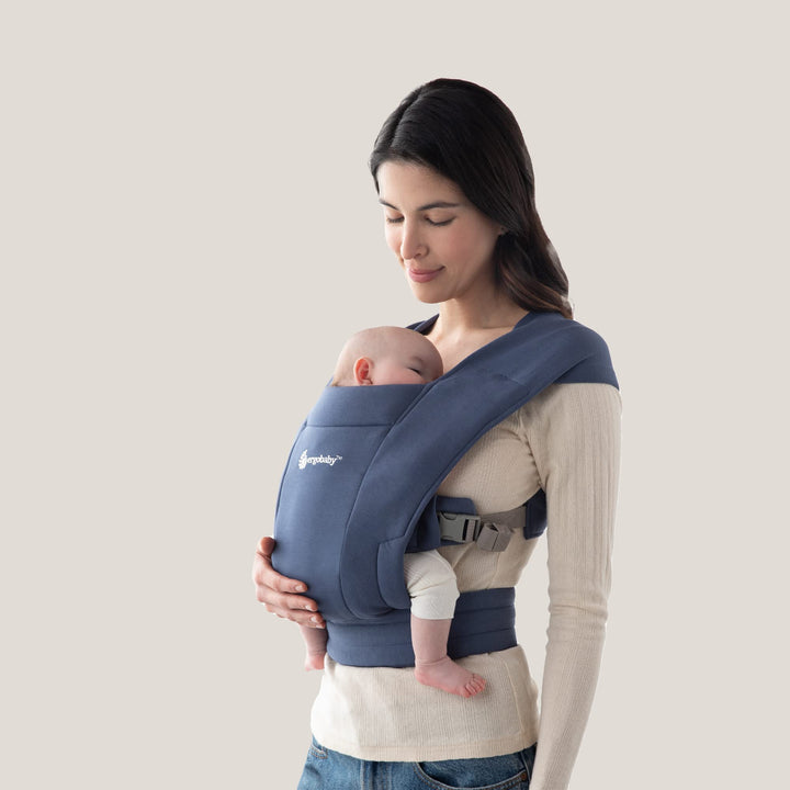 Ergobaby Embrace Cozy Newborn Essentials Baby Carrier Wrap (7-25 Pounds), Ponte Knit, Soft Navy