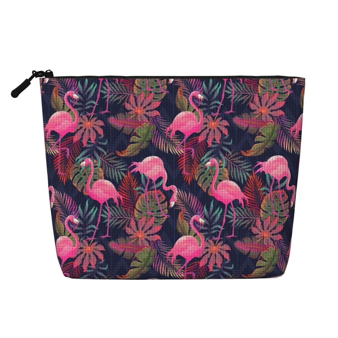 MINIOZE Tropical Pink Flamingo And Palm Leaves Makeup Bag Travel Cosmetic Bag Organizer Toiletry Bag Make Up Bags For Women Girls Large Light