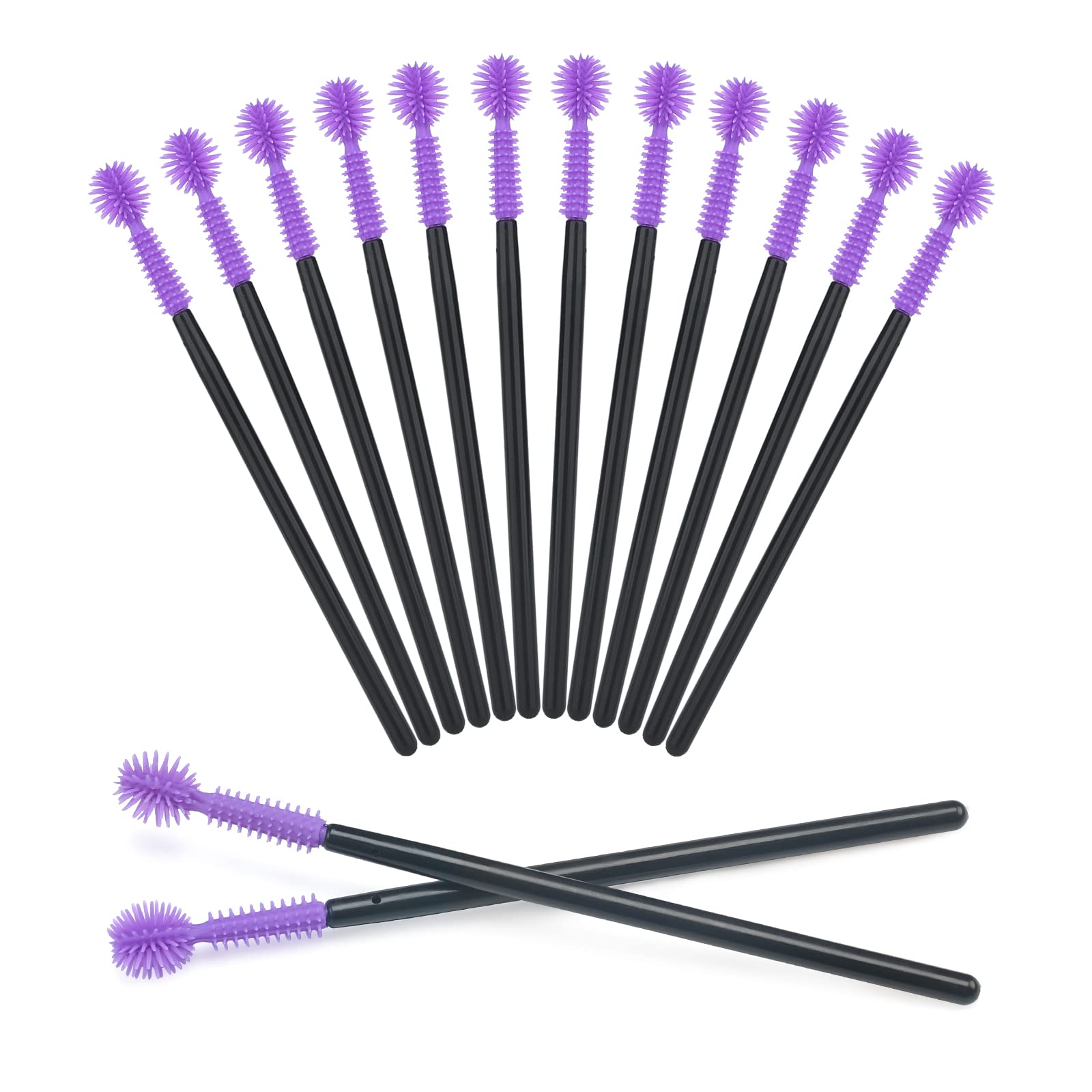 G2PLUS New 50PCS Disposable Silicone Eyelash Mascara Wands Brushes Cosmetic Eyelash Extension Applicators Professional Makeup Tool Set(Ball-shape)