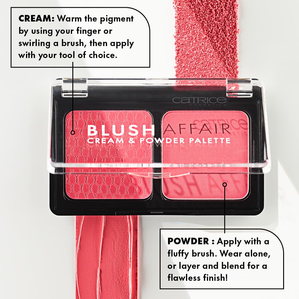 Catrice | Blush Affair Cream & Powder Palette | Highly Pigmented Radiant Cream & Soft Matte Powder | Vegan & Cruelty Free (010 Stunning Strawberry)