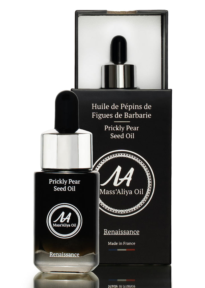 MASSALIYA OIL, Facial Prickly Pear Seed Oil, MADE IN FRANCE, Face and Body, anti-aging moisturizing care, Moroccan pure cold-pressed, 0.5 oz, 100% natural, barbary fig, cactus oil