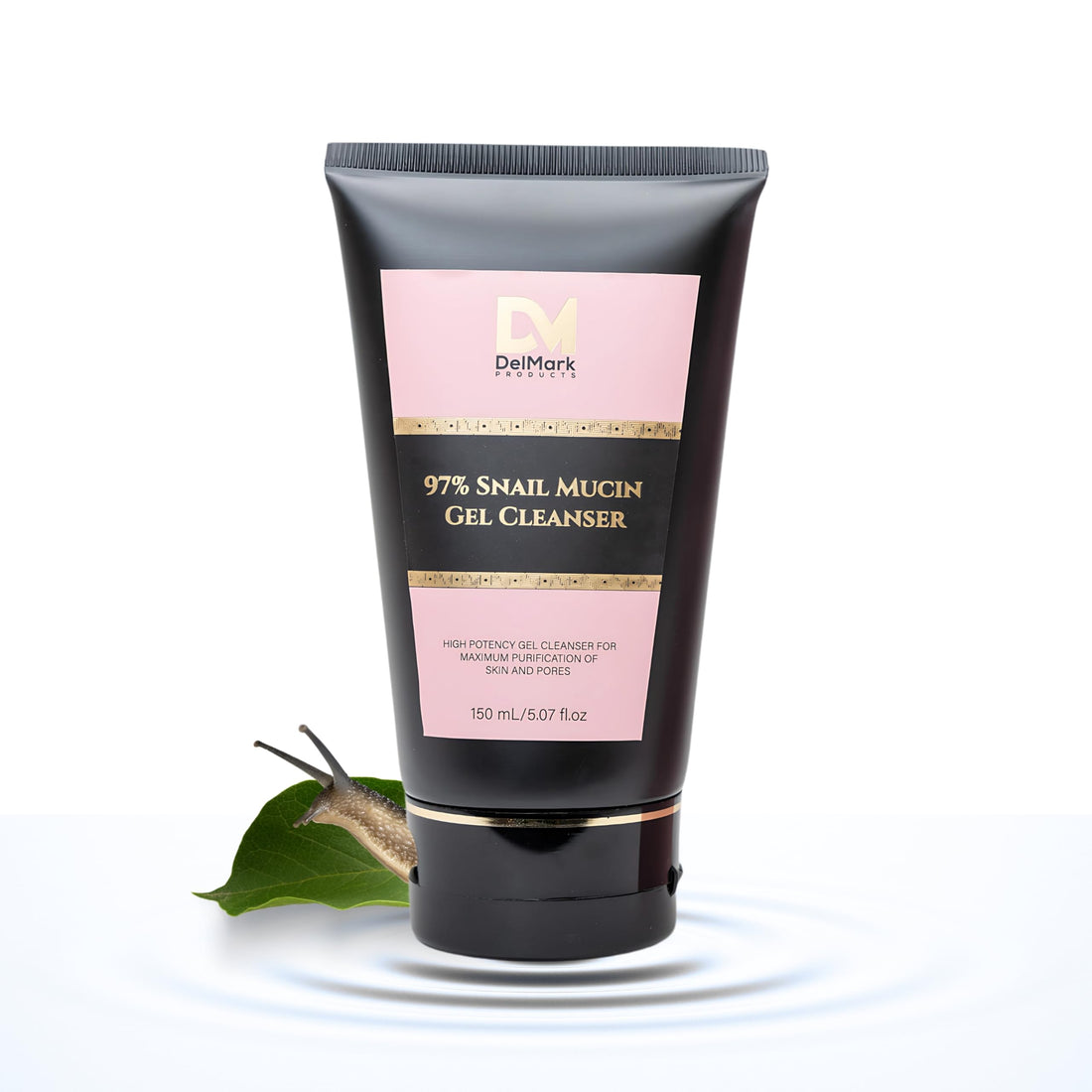 DelMark Products Snail Mucin Gel Cleanser, 5.07 Fl Oz / 150 mL, High Potency Gel Cleanser for Dry & Sensitive Skin with Mucin 97% Power - Korean Skincare