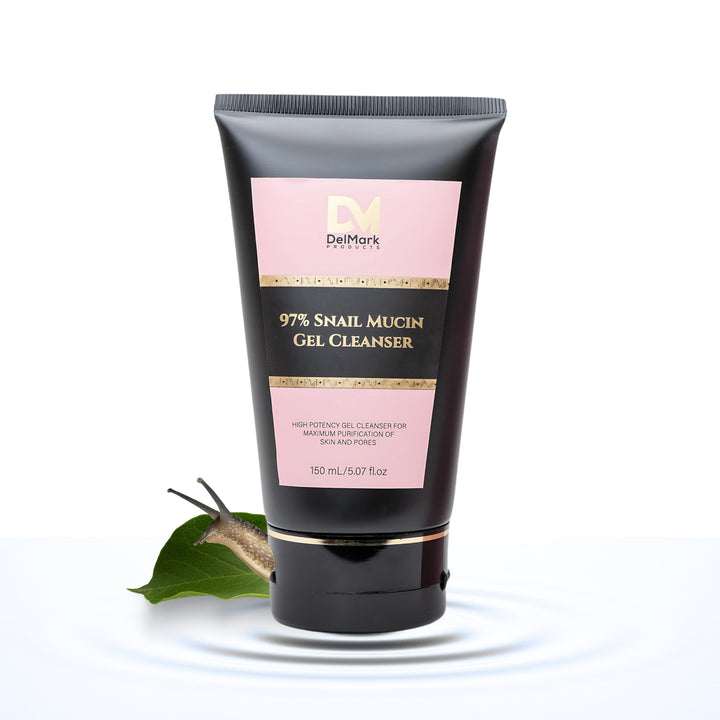 DelMark Products Snail Mucin Gel Cleanser, 5.07 Fl Oz / 150 mL, High Potency Gel Cleanser for Dry & Sensitive Skin with Mucin 97% Power - Korean Skincare