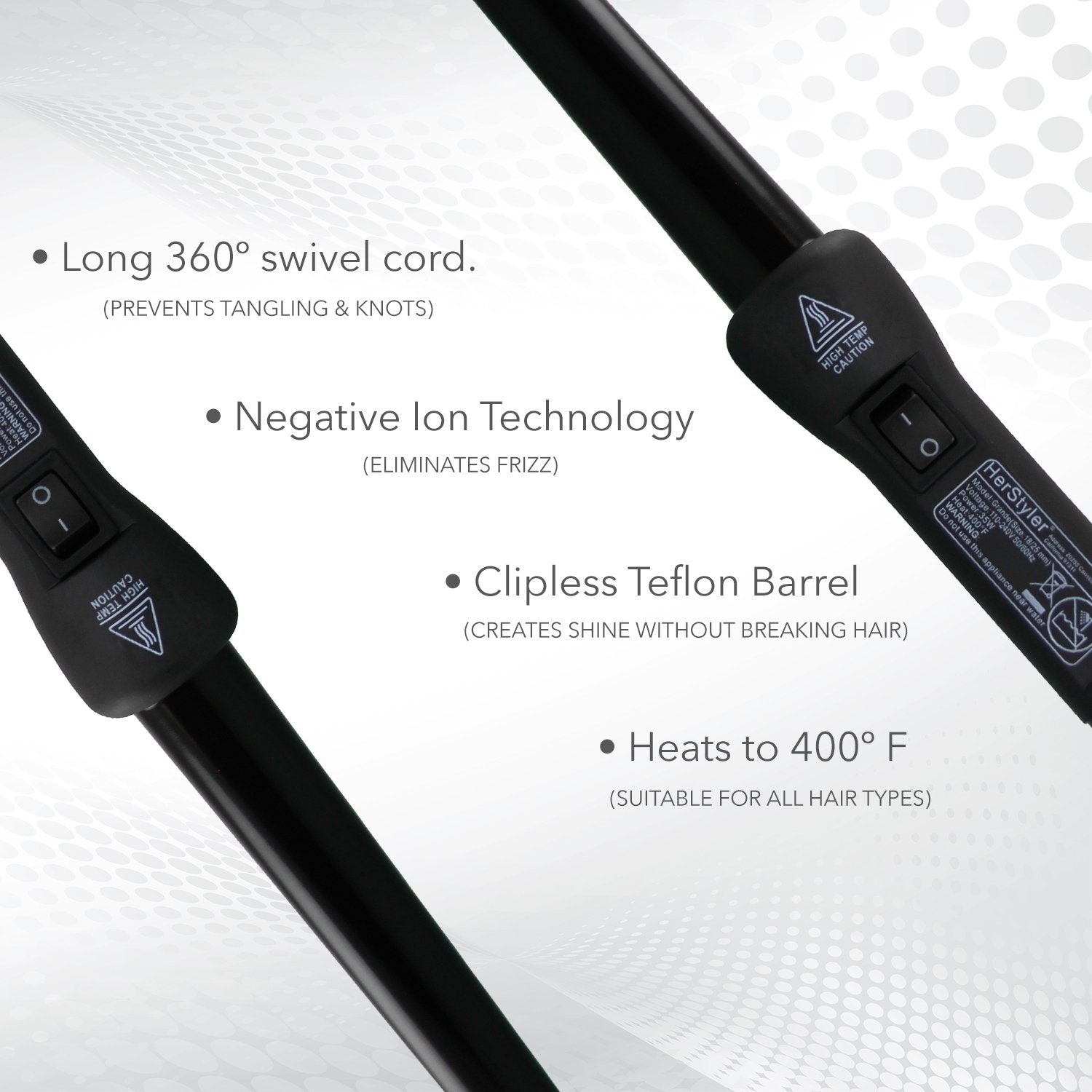 HERSTYLER GRANDE PROFESSIONAL (BLACK) 25mm CURLING IRON