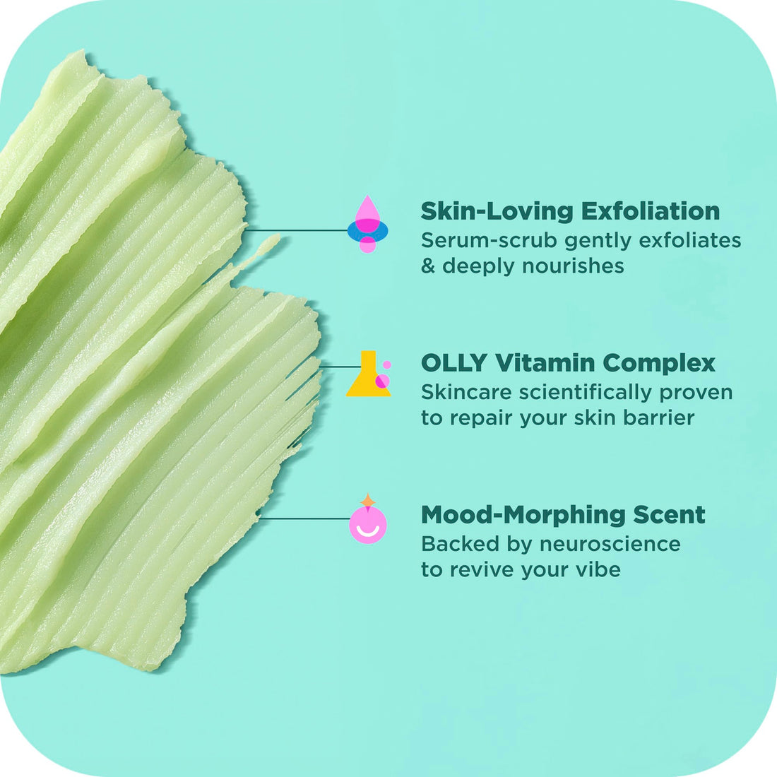 OLLY Revive Body Scrub with Magnesium, Electrolytes & Vitamin B12– Nourishing Cleanser for Skin Exfoliation, Barrier Repair, Refreshing Nerolidew Scent, 6 oz