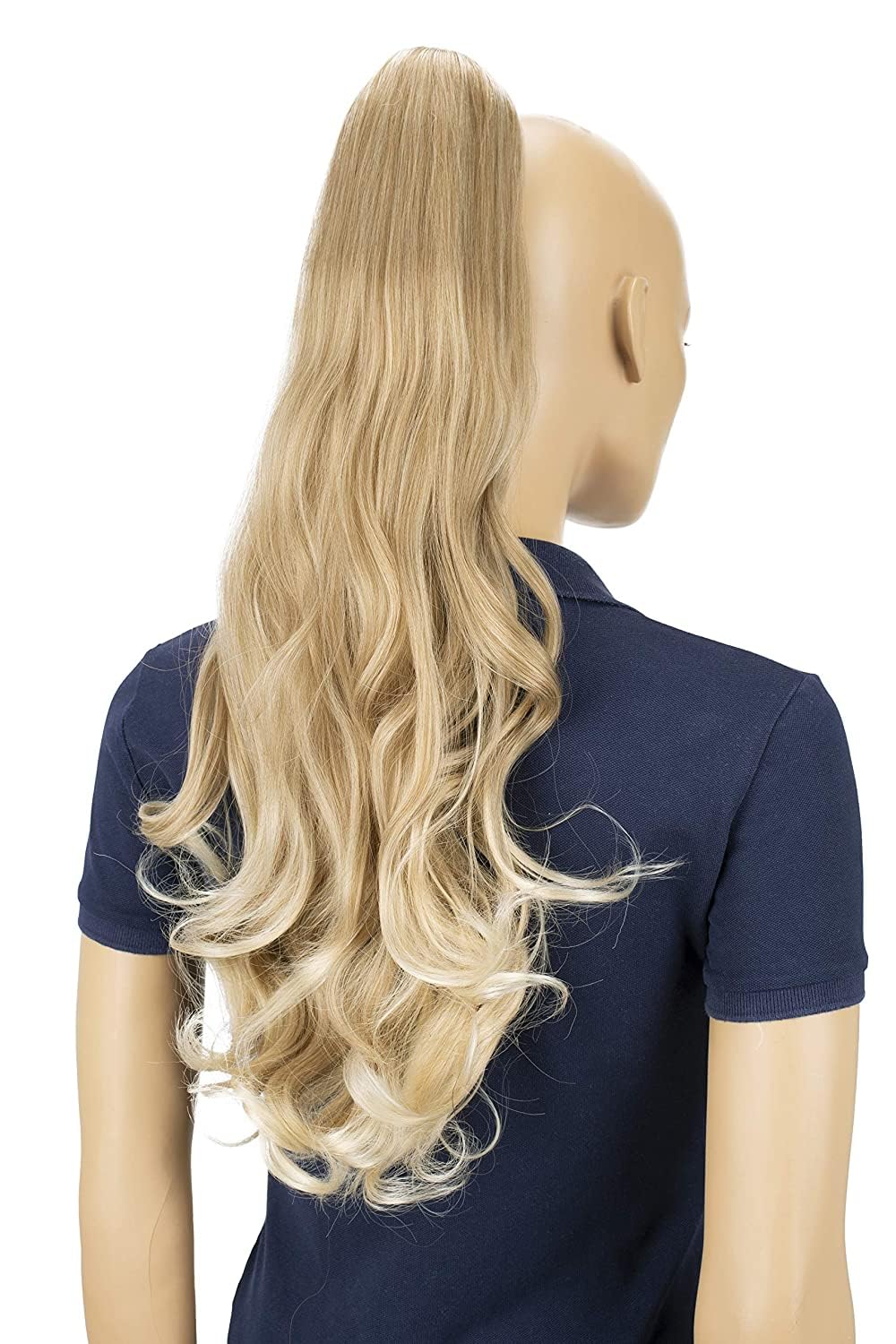 dirty blonde mix #27T613 H32b : PRETTYSHOP 24 Hair Piece Pony Tail Extension Very Long & Voluminous Curly Or Wavy Heat-Resisting H32b