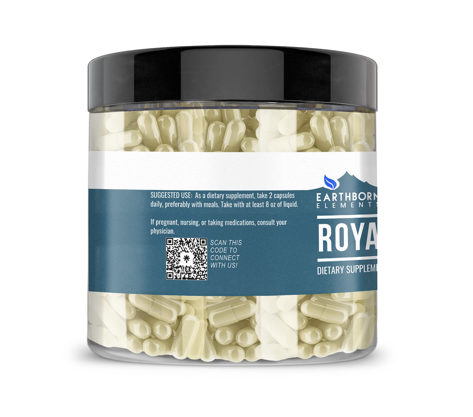 Earthborn Elements Royal Jelly 200 Capsules, Pure & Undiluted, No Additives