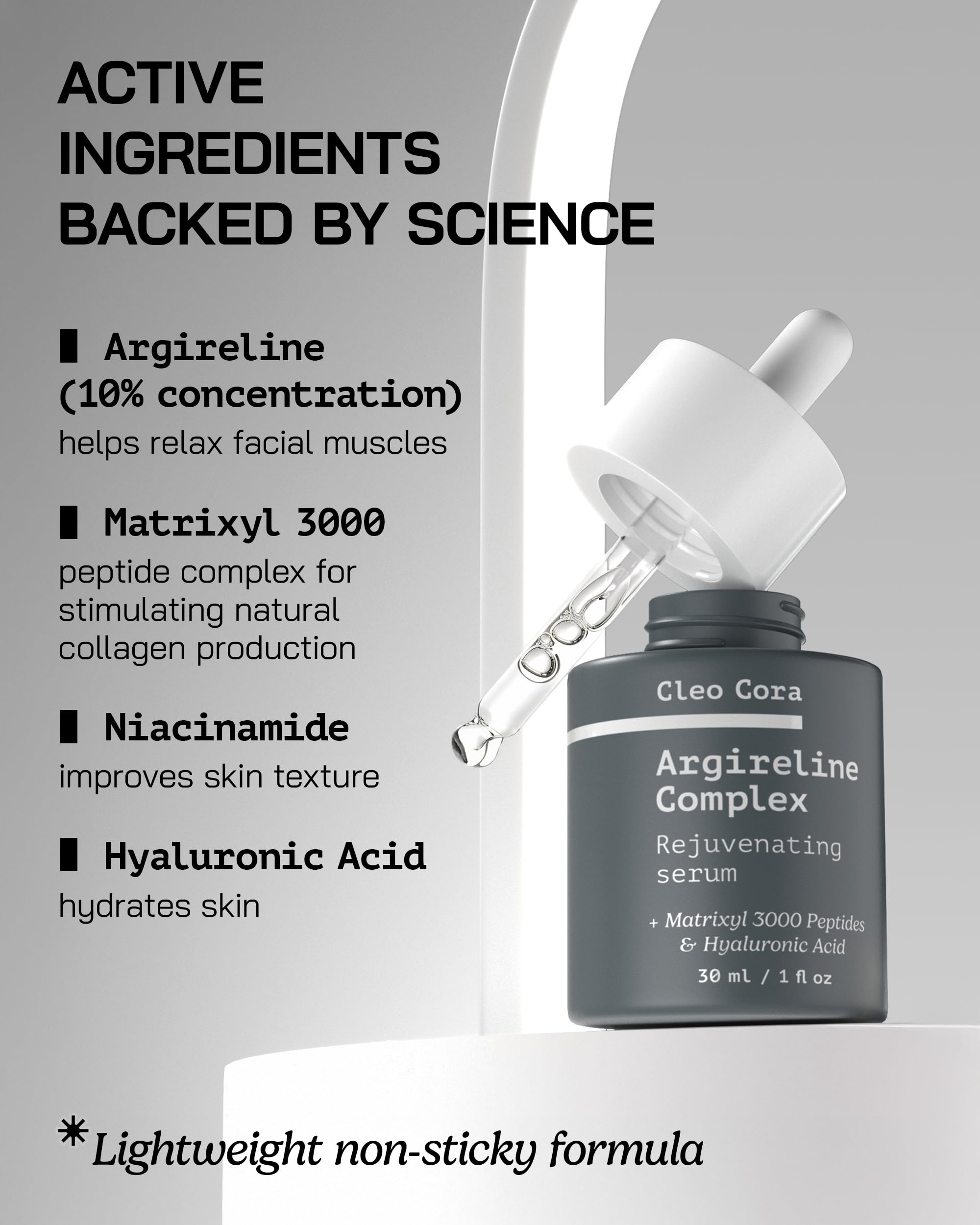 Argireline Serum with Matrixyl 3000 - Anti Wrinkle & Anti Aging Face Serum with Hyaluronic Acid, Tranexamic Acid & Niacinamide - 10% Argireline Peptide - Facial Skincare