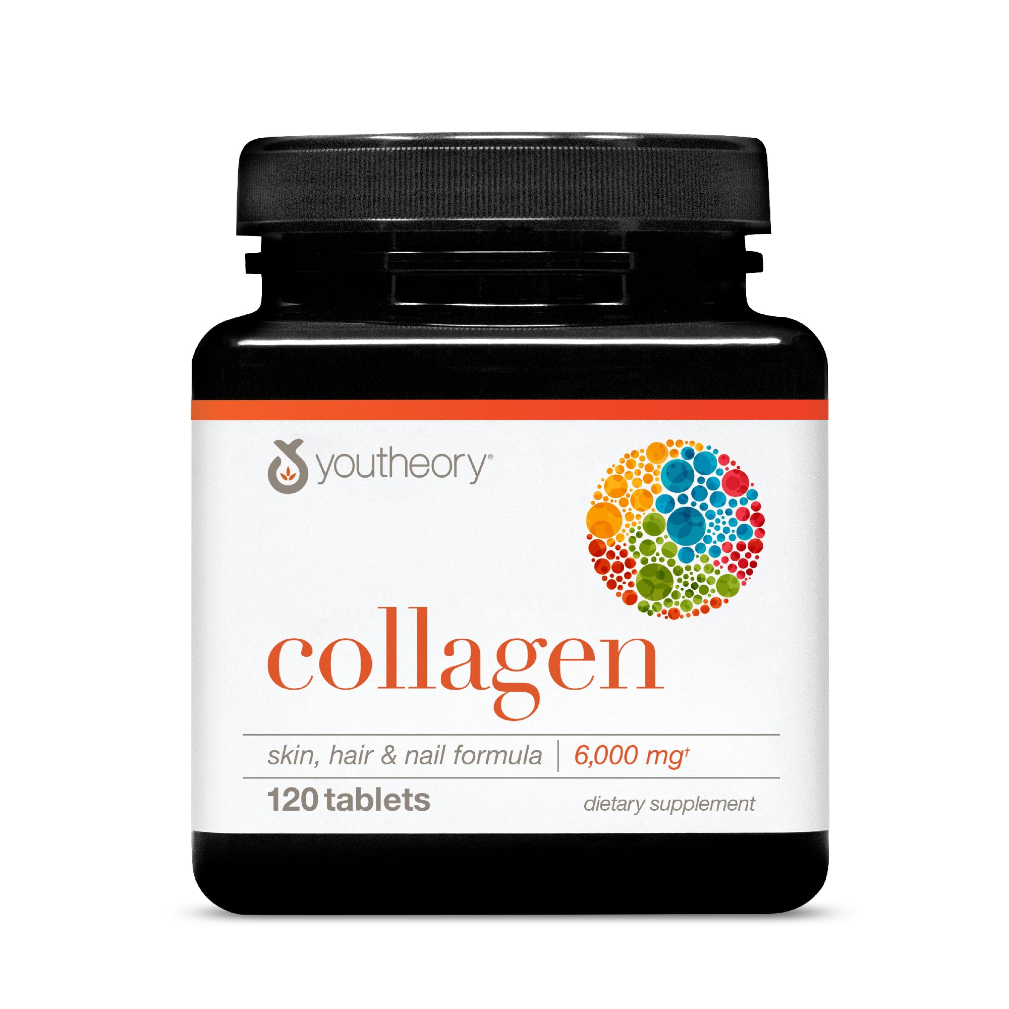 Youtheory Advanced Collagen - 6,000 mg Collagen - with Vitamin C - for Hair, Skin & Nails* - Collagen Supplements for Women and Men - 120 Tablets