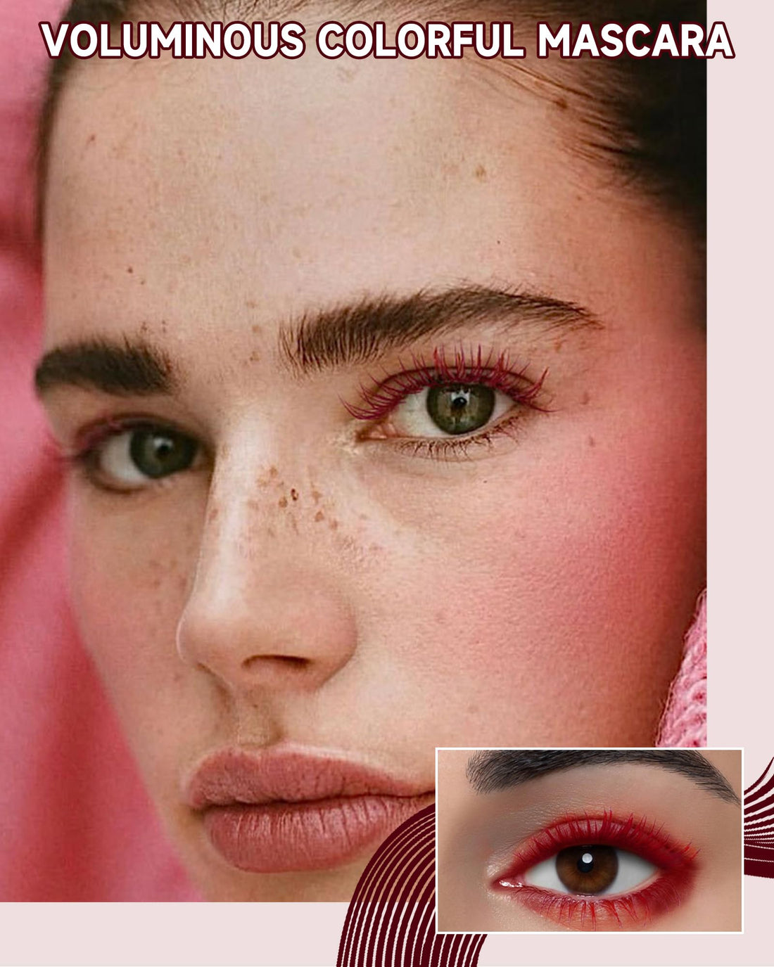 2Pcs Burgundy Waterproof Christmas Mascara Volume and Length,Long Lasting Colored Liquid Tubing Mascara Lash Extensions for Eyelashes,Smudge-Proof Curling Voluminzing Colorful Mascara Women Eye Makeup