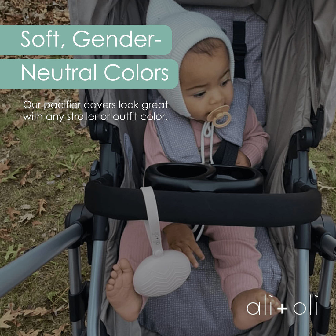 Ali+Oli Silicone Pacifier Case (Grey) 3 x 1.6 BPA-Free Newborn Holder, Travel Baby Pouch, Accessories for Boys & Girls, Storage Case