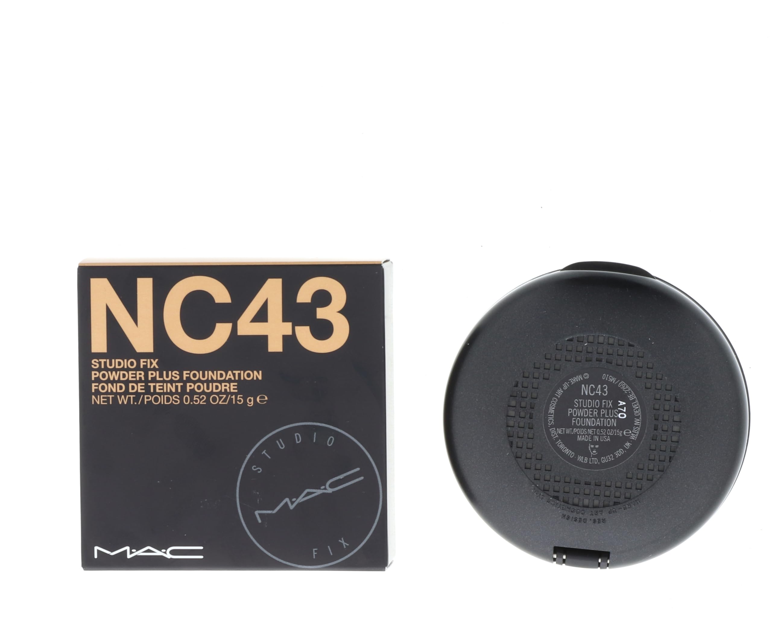 M.A.C Studio Fix Powder Plus Natural, Sheer Finish Foundation, NC43, 15g/0.52oz
