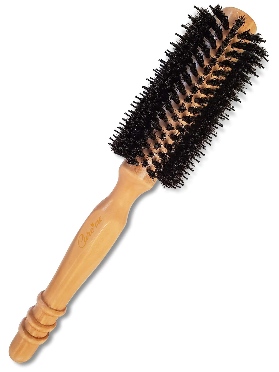 Boar Bristle Wood Round Brush for Women Blow-drying | Curling Bangs or Short Hair for Salon-Like Blowouts, Small Round Hair Brush with 1 Diameter Roller, 2 Including Bristles