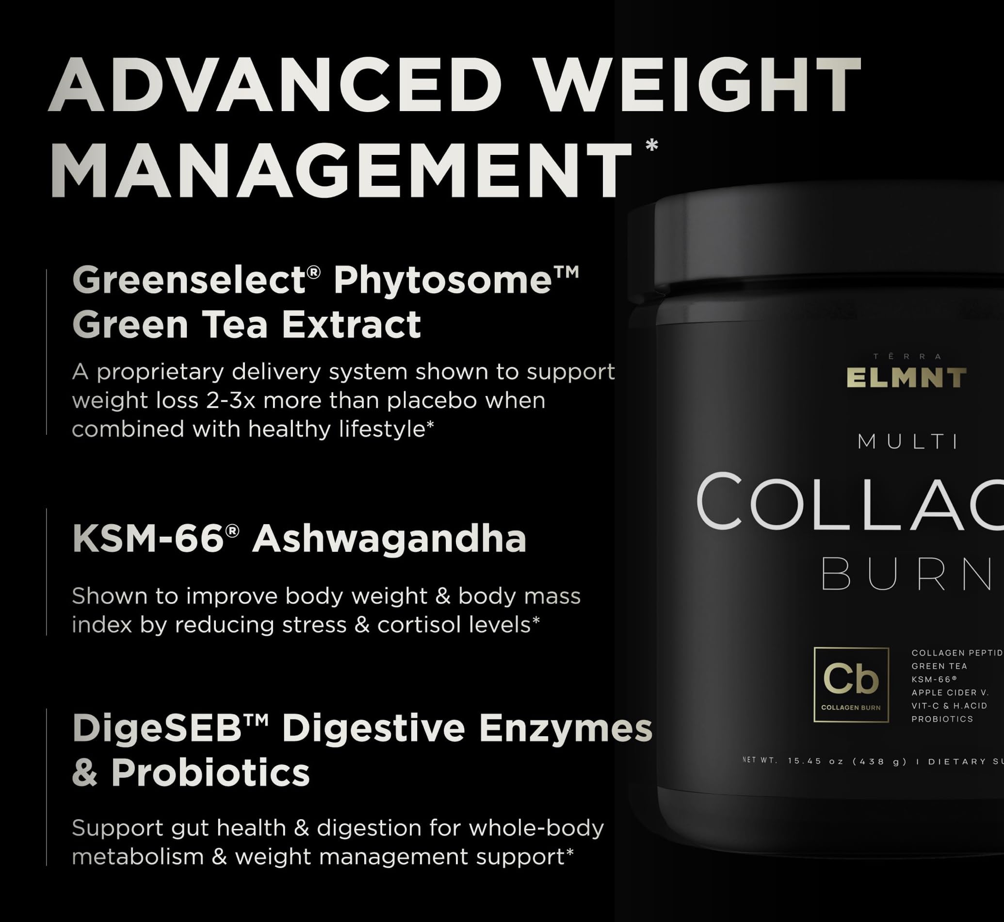 ELMNT Premium Chocolate Collagen for Women Weight Loss & Beauty w. Probiotics, ACV, KSM66, Hyaluronic Acid, Biotin & Patented Multi Collagen Peptides Protein Powder - Colageno Hidrolizado for Women