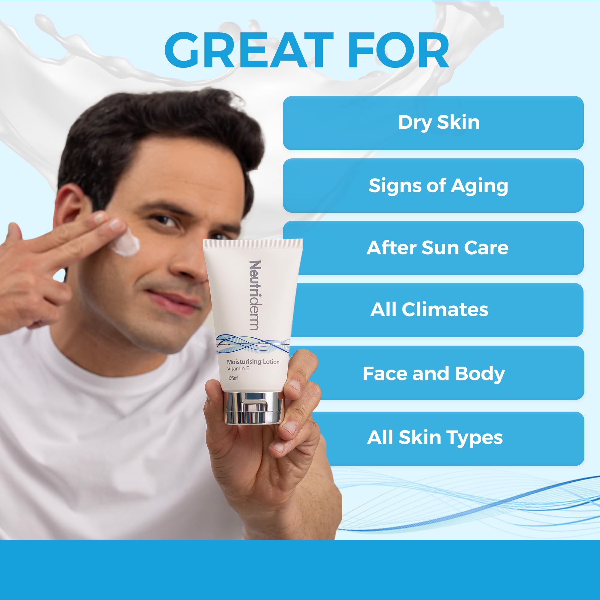 NEUTRIDERM Daily Face Moisturizer with Natural Vitamin E, Moisturizing Lotion for Face and Body, Wrinkles, Dry, Acne-Prone, Irritated, or Aging Skin, 48-Hour Hydration, 4.2 oz