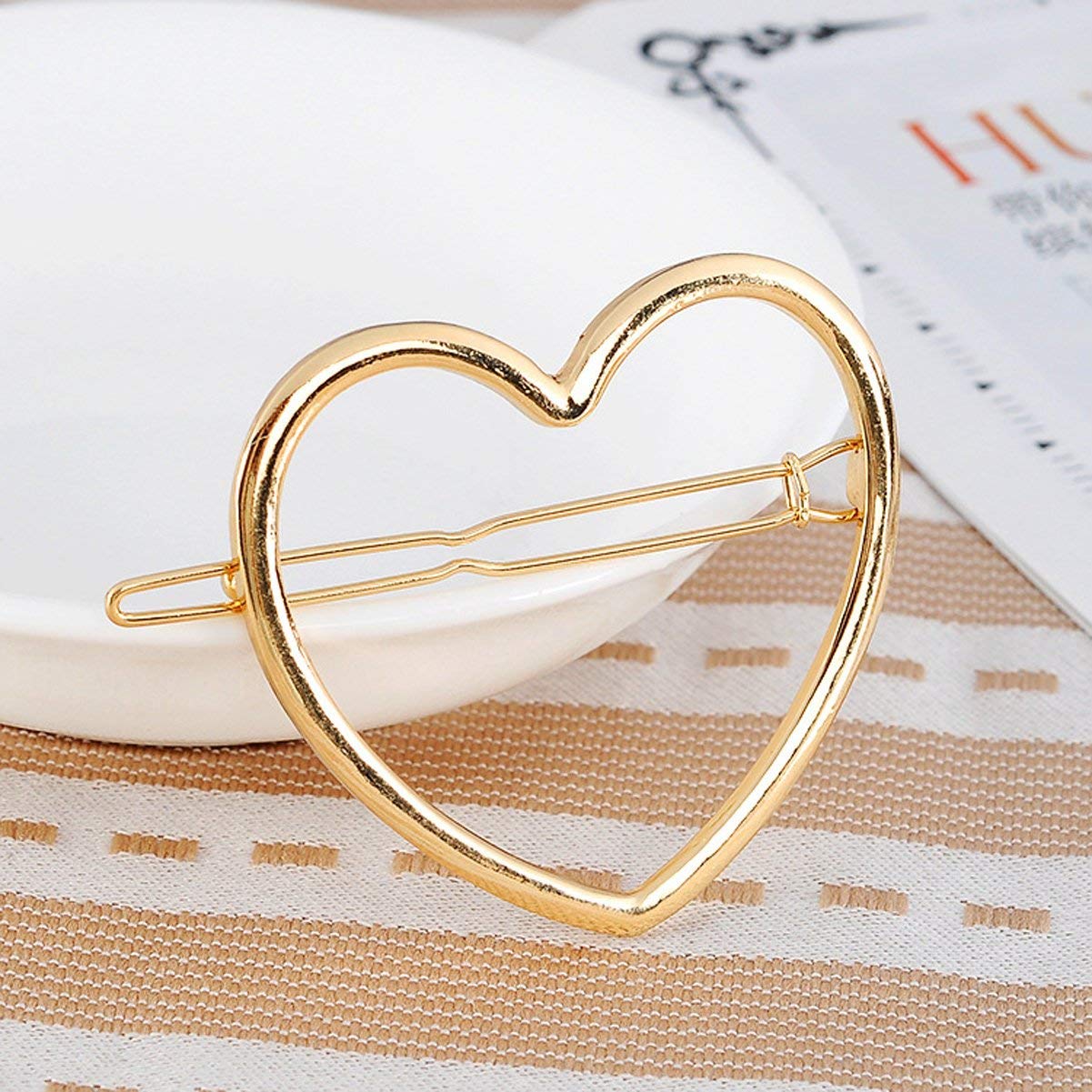 Numblartd Love Heart Style: 2 Pcs Hollow Smooth Love Heart Hair Pins Clip - Fashion Cute All-Match Hairpin Side Clamp Liu Hai Horse Tail Clip For Women Lady Girls